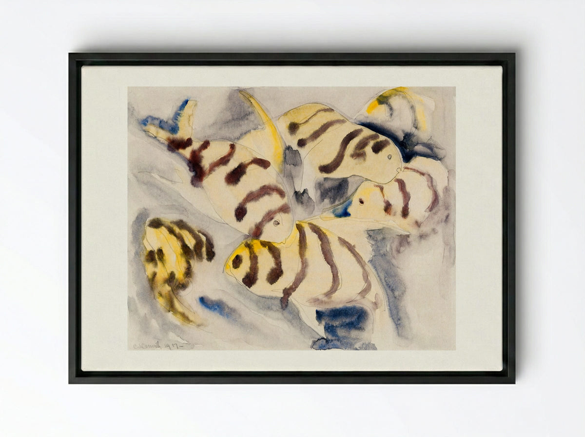 Fish Series, No. 3 - Charles Demuth - Framed Canvas Black