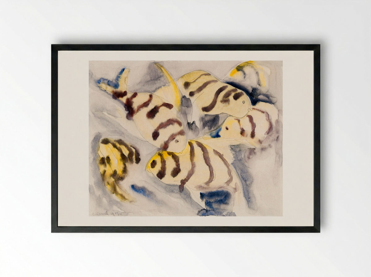 Fish Series, No. 3 - Charles Demuth - Framed Print Black