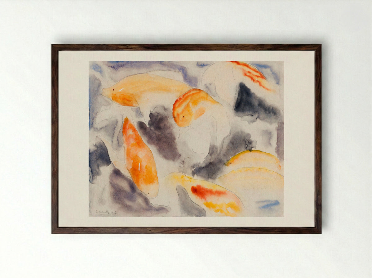 Fish Series, No. 4 - Charles Demuth - Framed Print Dark Wood