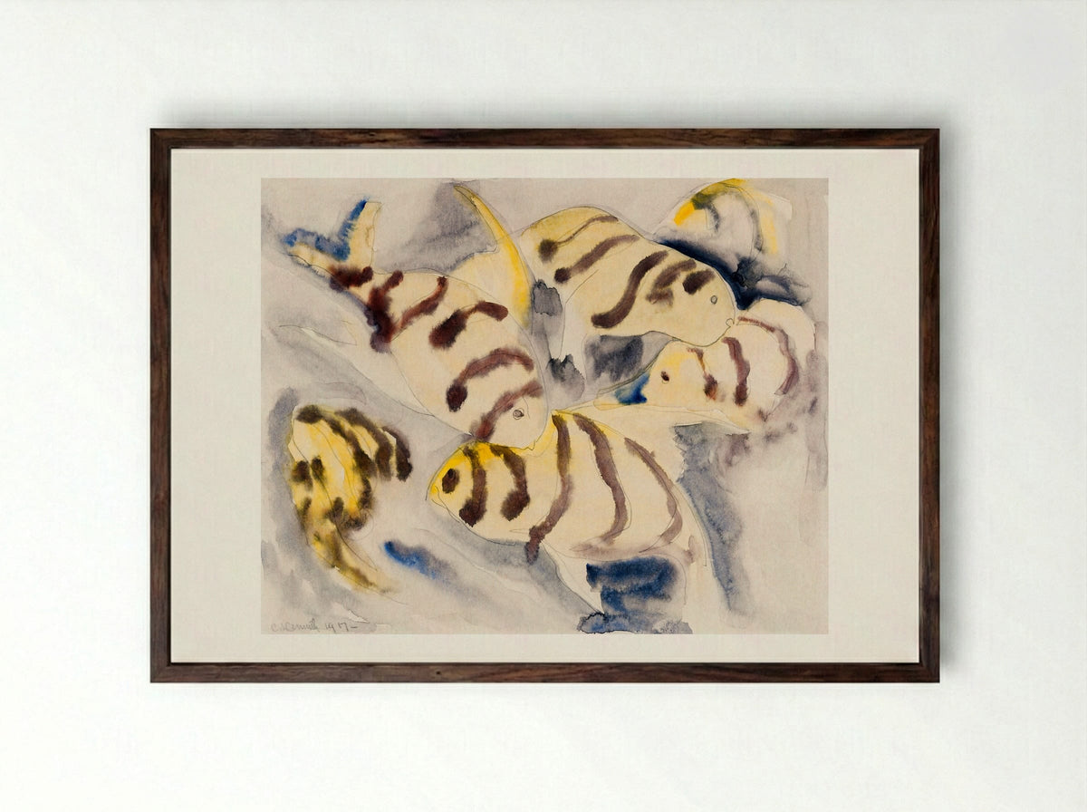 Fish Series, No. 3 - Charles Demuth - Framed Print Dark Wood