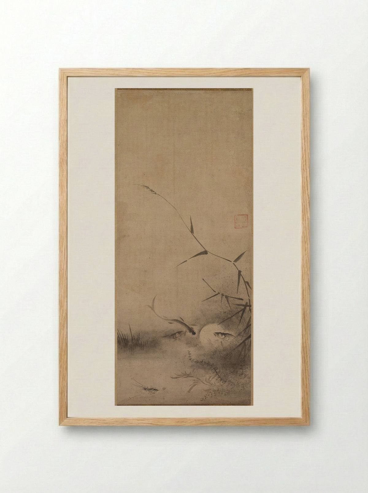 Fish and Seaweed - Rinkyo - Framed Print Wood