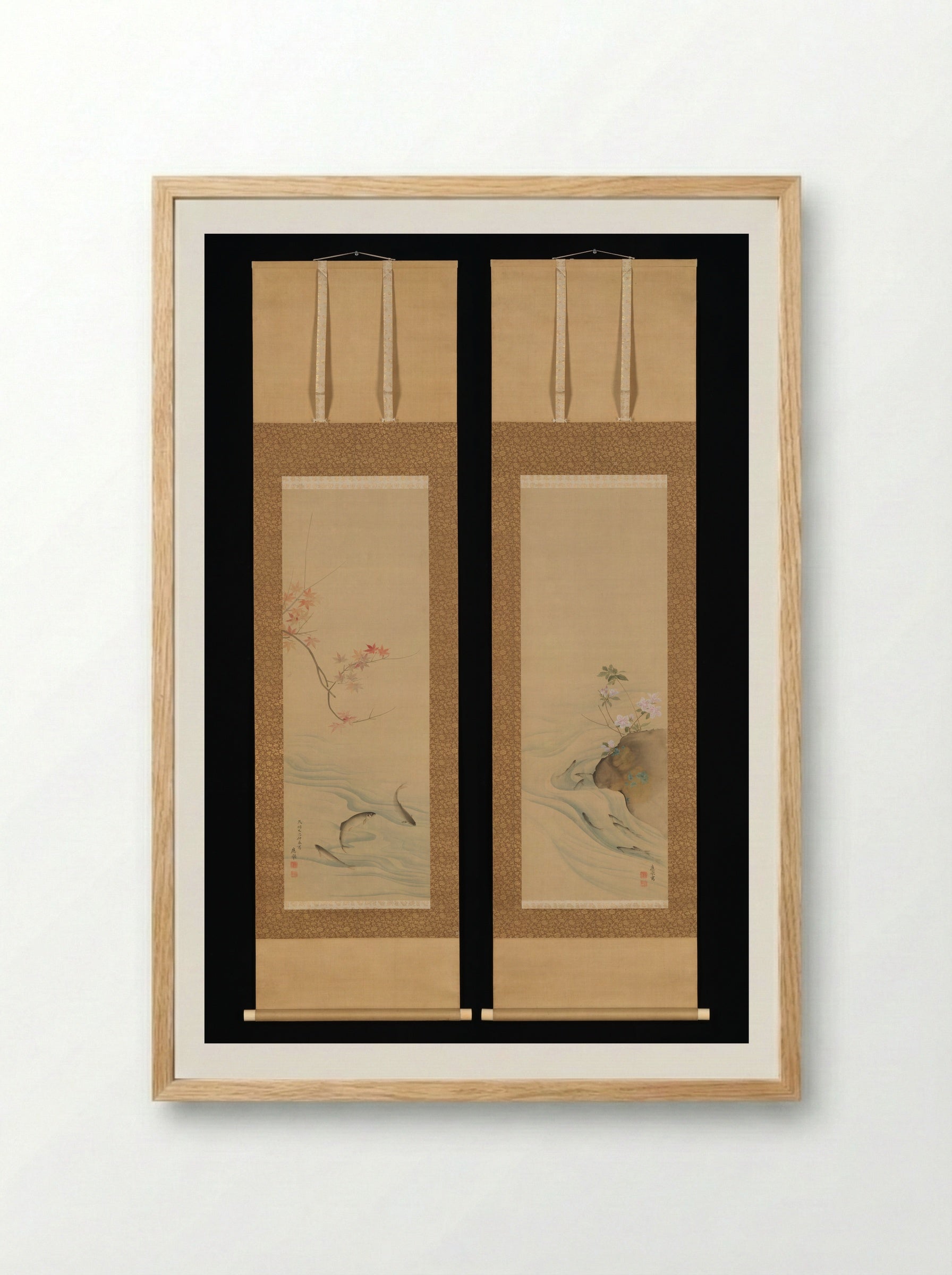 Fish in Summer and Autumn - Maruyama Ōkyo - Framed Print Wood