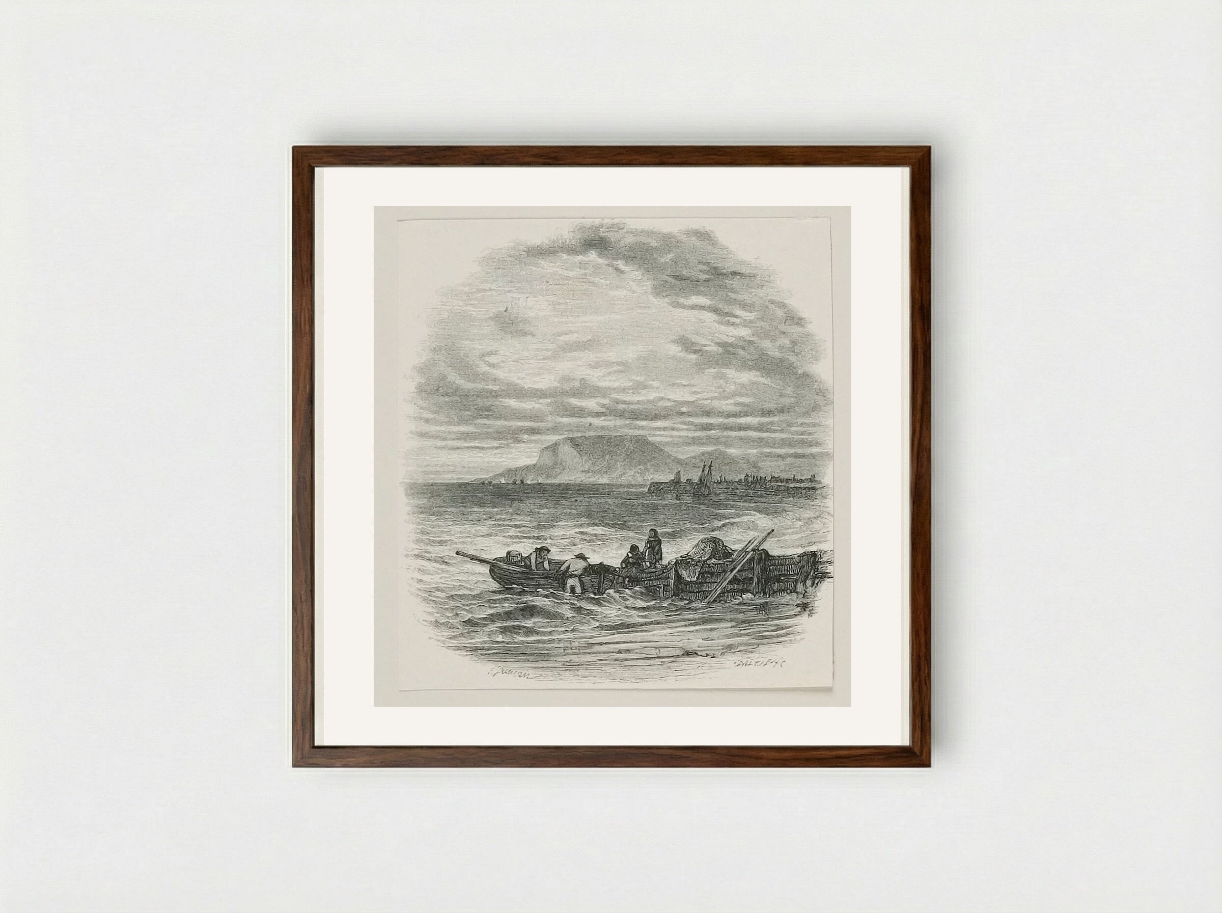 Fisher Boy - Edward Dalziel - Framed Print Dark Wood