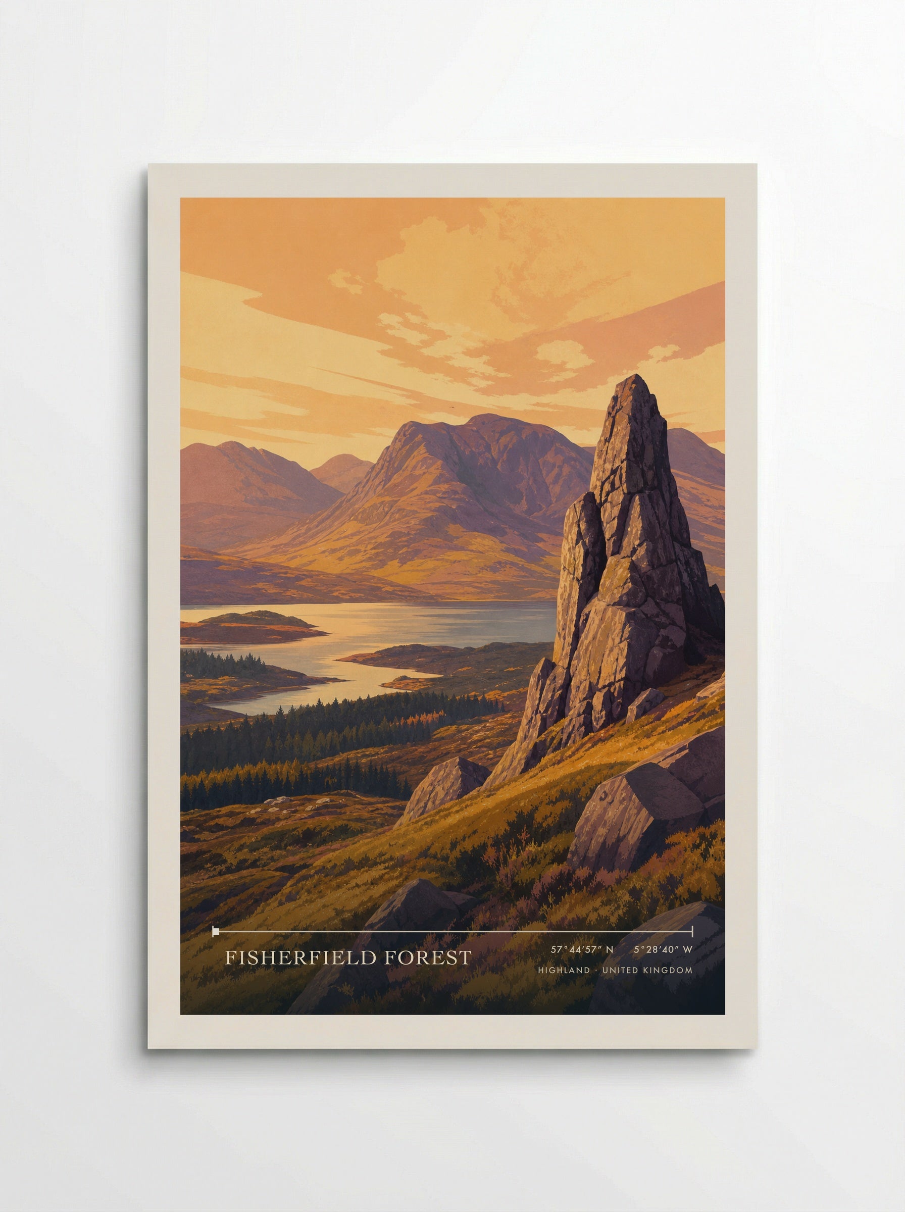 Fisherfield Forest Highland United Kingdom Travel Poster - Poster