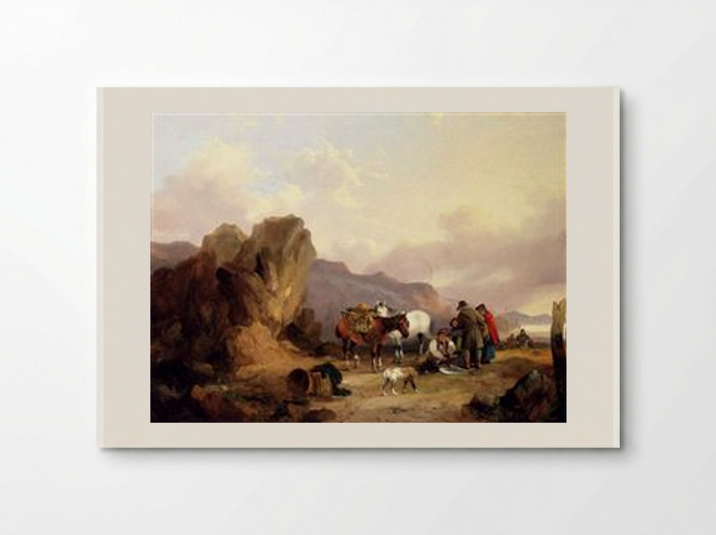 Fisherfolk Sorting The Catch - William Shayer - Poster