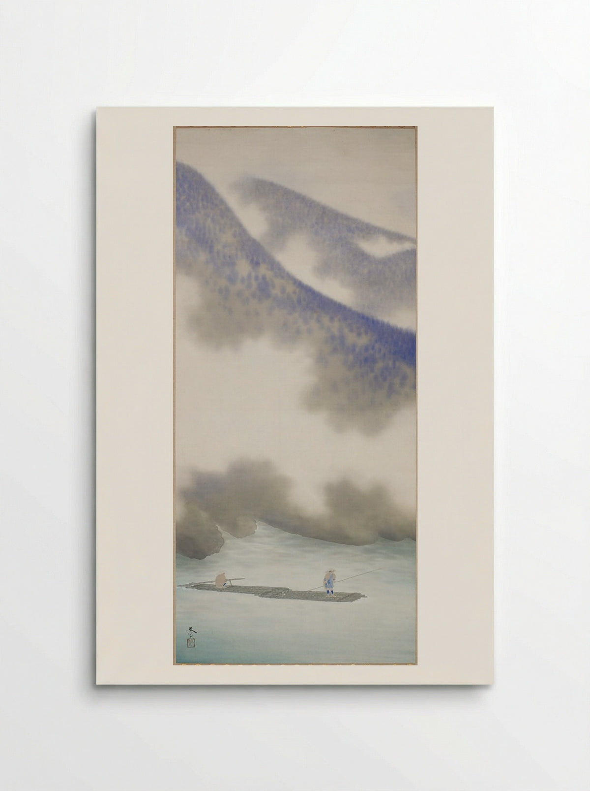 Fisherman in a Mist-Enshrouded Landscape - Hishida Shunsō - Poster