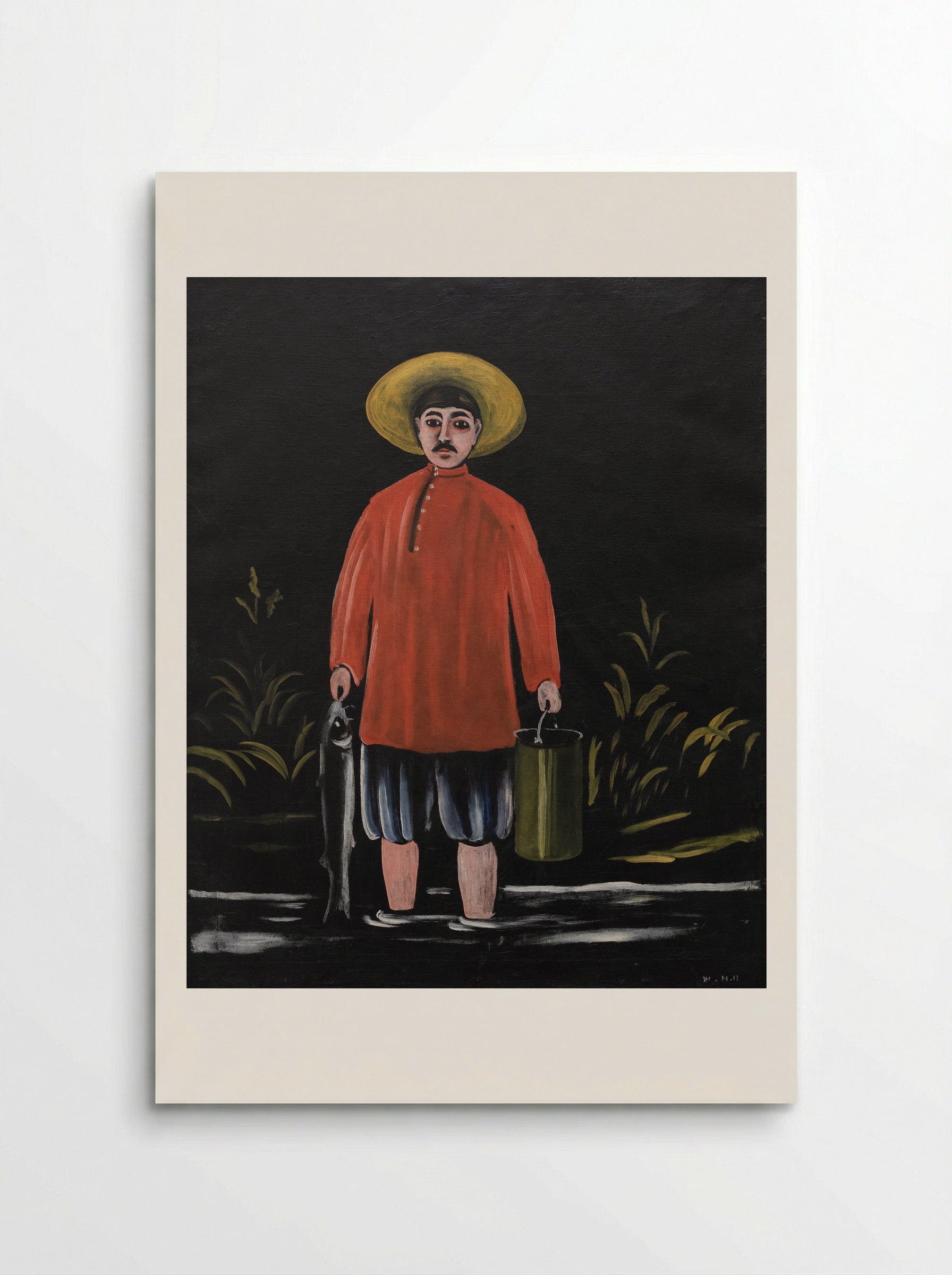 Fisherman in a Red Shirt - Niko Pirosmani - Poster