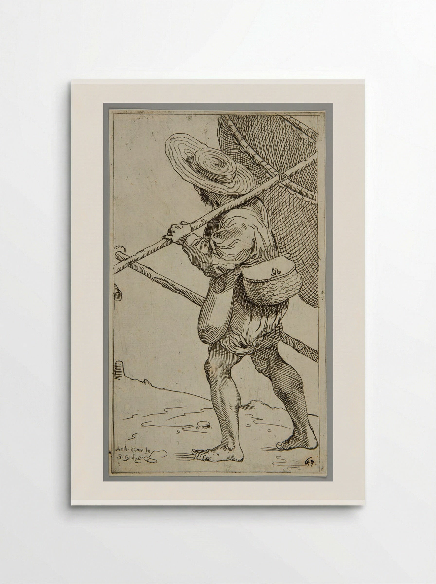 Fisherman, plate 67 - Simon Guillain - Poster