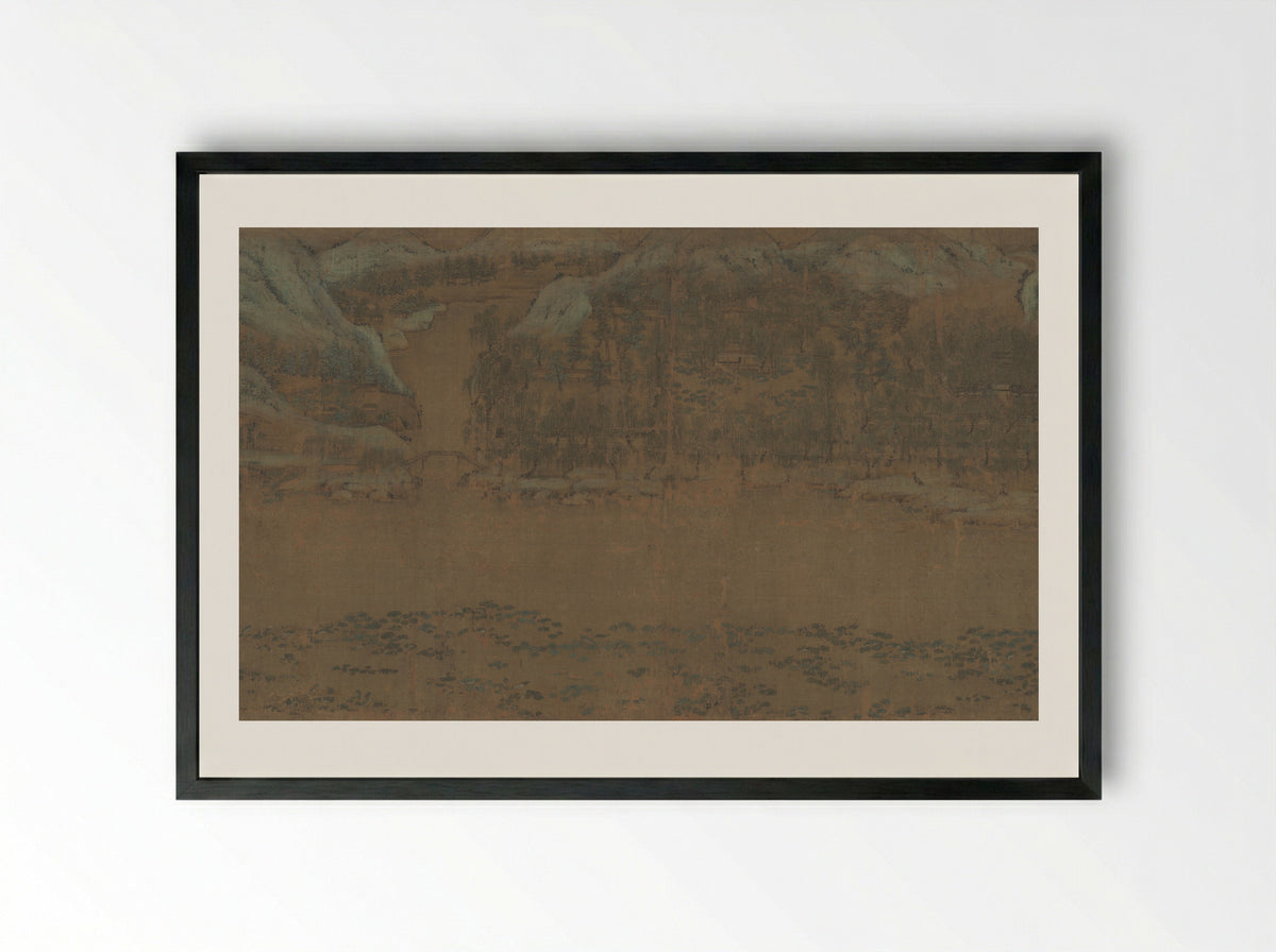 Fisherman's Lodge at Mount Xisai - Li Jie - Framed Print Black