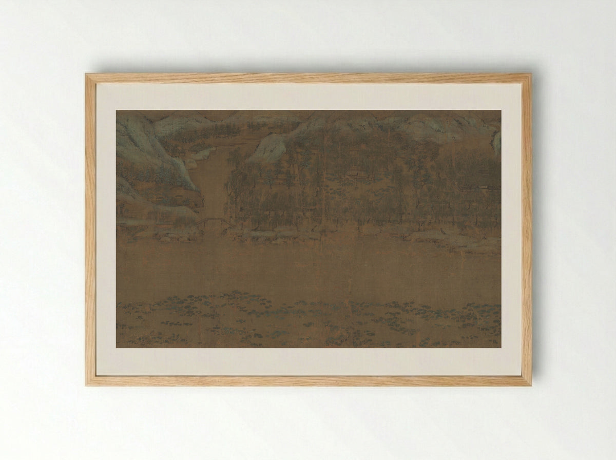 Fisherman's Lodge at Mount Xisai - Li Jie - Framed Print Wood