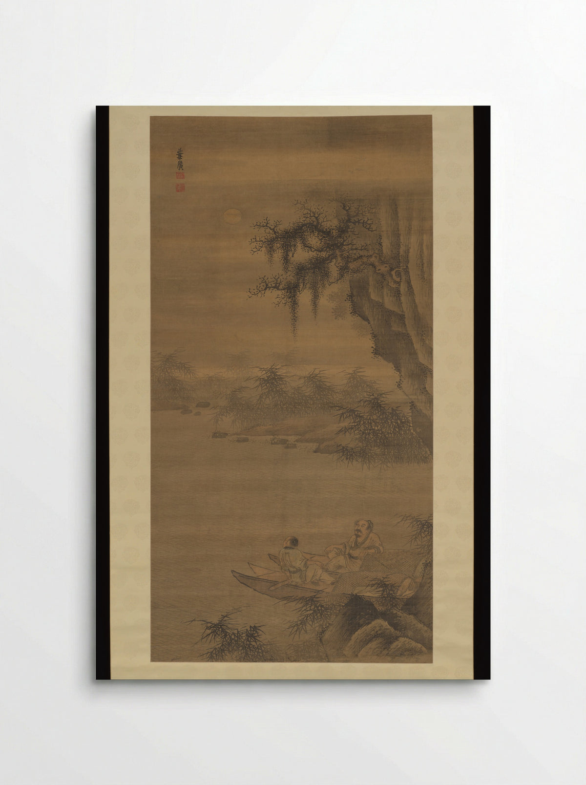 Fisherman viewing the moon - Ye Guang - Poster