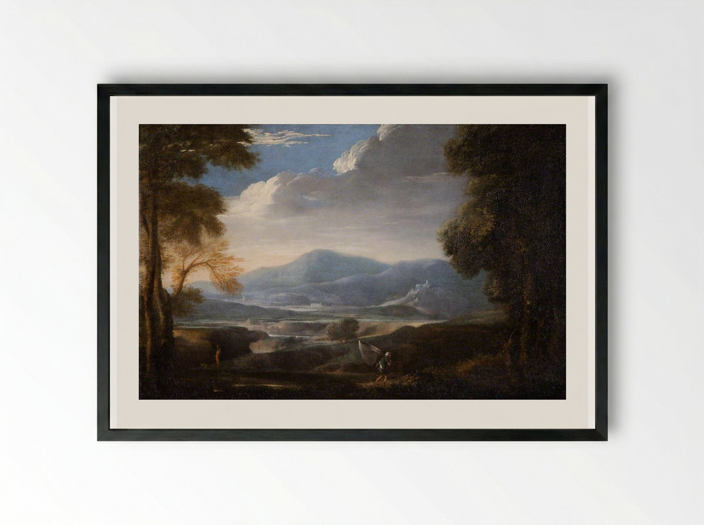 Fisherman - Herman van Swanevelt - Framed Print Black