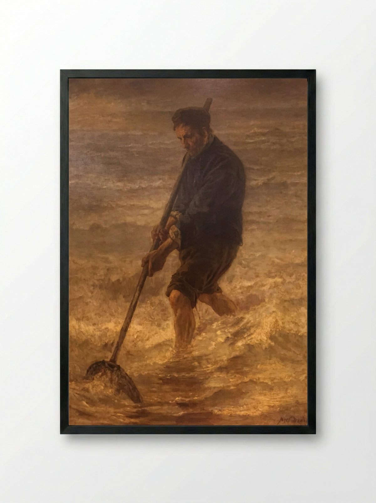 Fisherman - Jozef Israëls - Framed Print Black