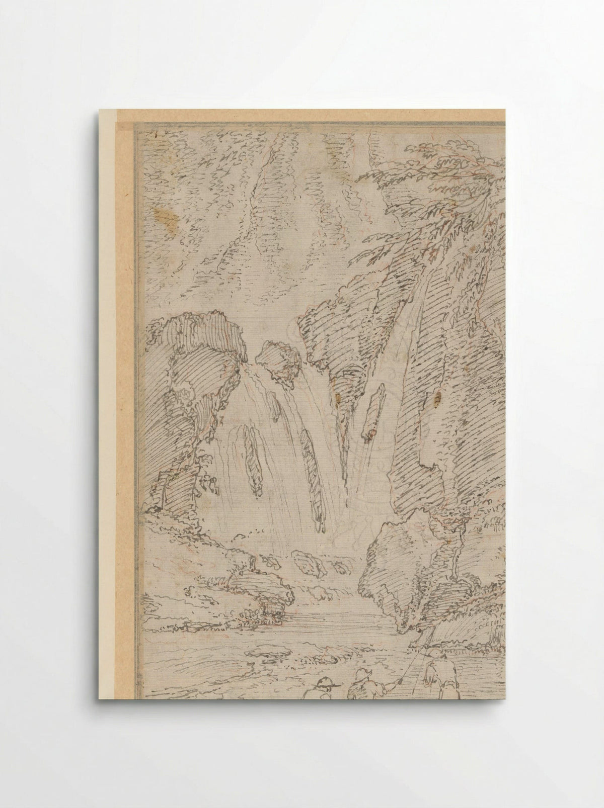 Fishermen by a Waterfall - Gaspard Dughet - Poster