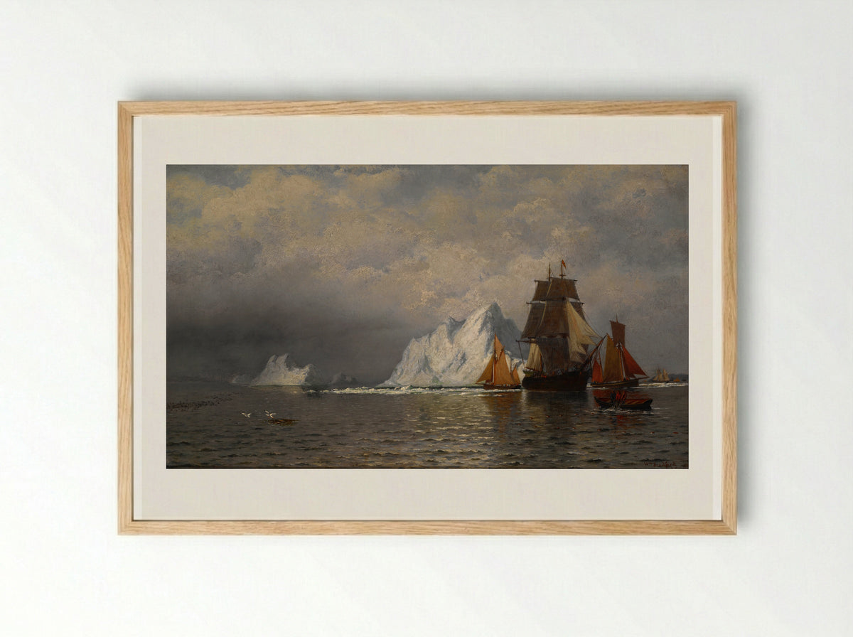 Fishermen off the Coast of Labrador - William Bradford - Framed Print Wood