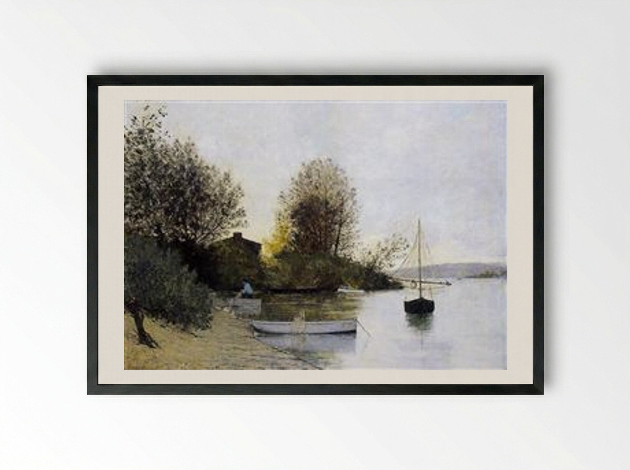 Fishermen on the Banks of the Loire - Maxime Maufra - Framed Print Black