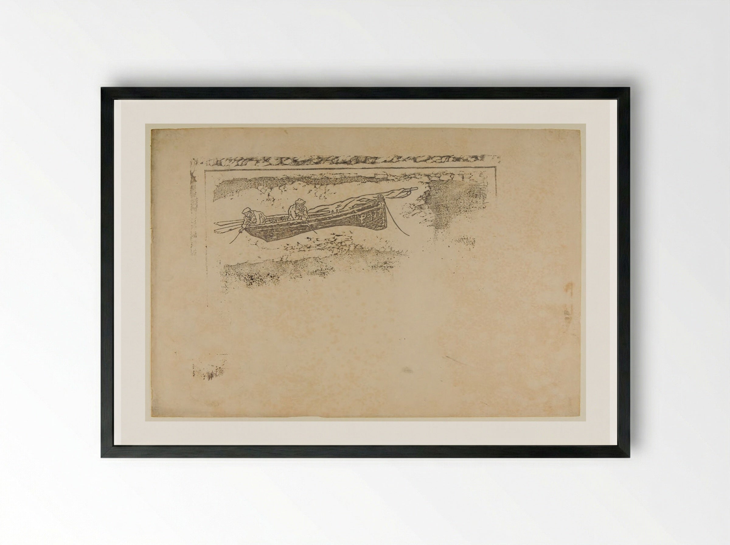 Fishermen - Henri Rivière - Framed Print Black