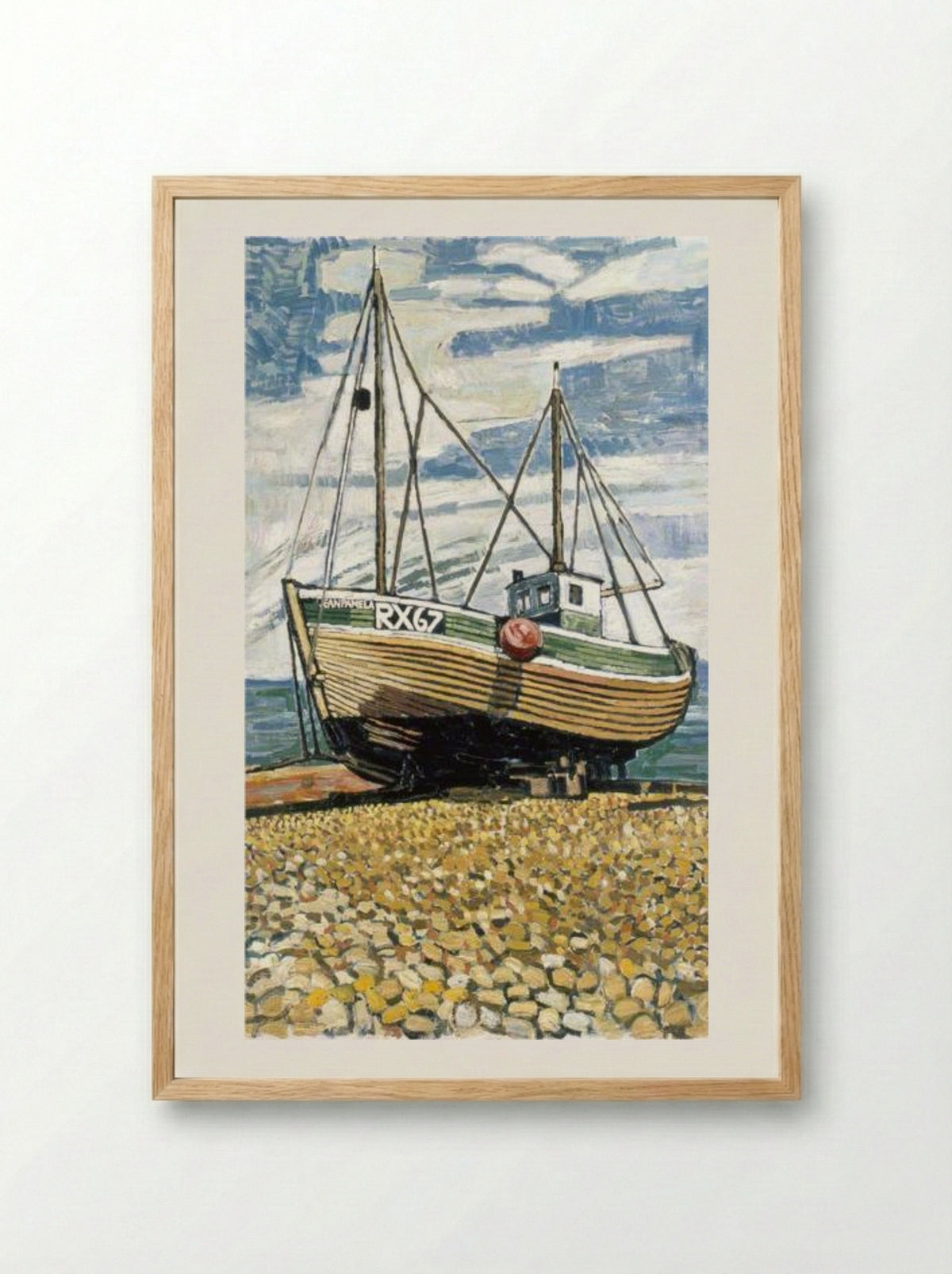 Fishing Boat at Dungeness, 'RX67' - John Bratby - Framed Print Wood