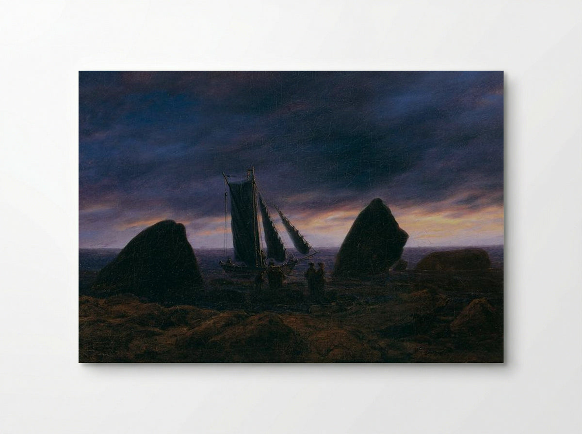 Fishing Boat between Two Rocks on the Beach of the Baltic Sea - Caspar David Friedrich - Poster