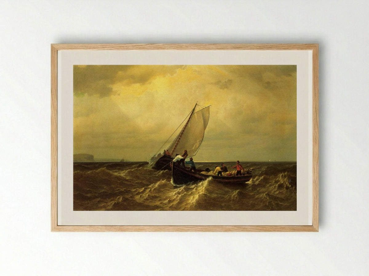 Fishing Boats on the Bay of Fundy - William Bradford - Framed Print Wood