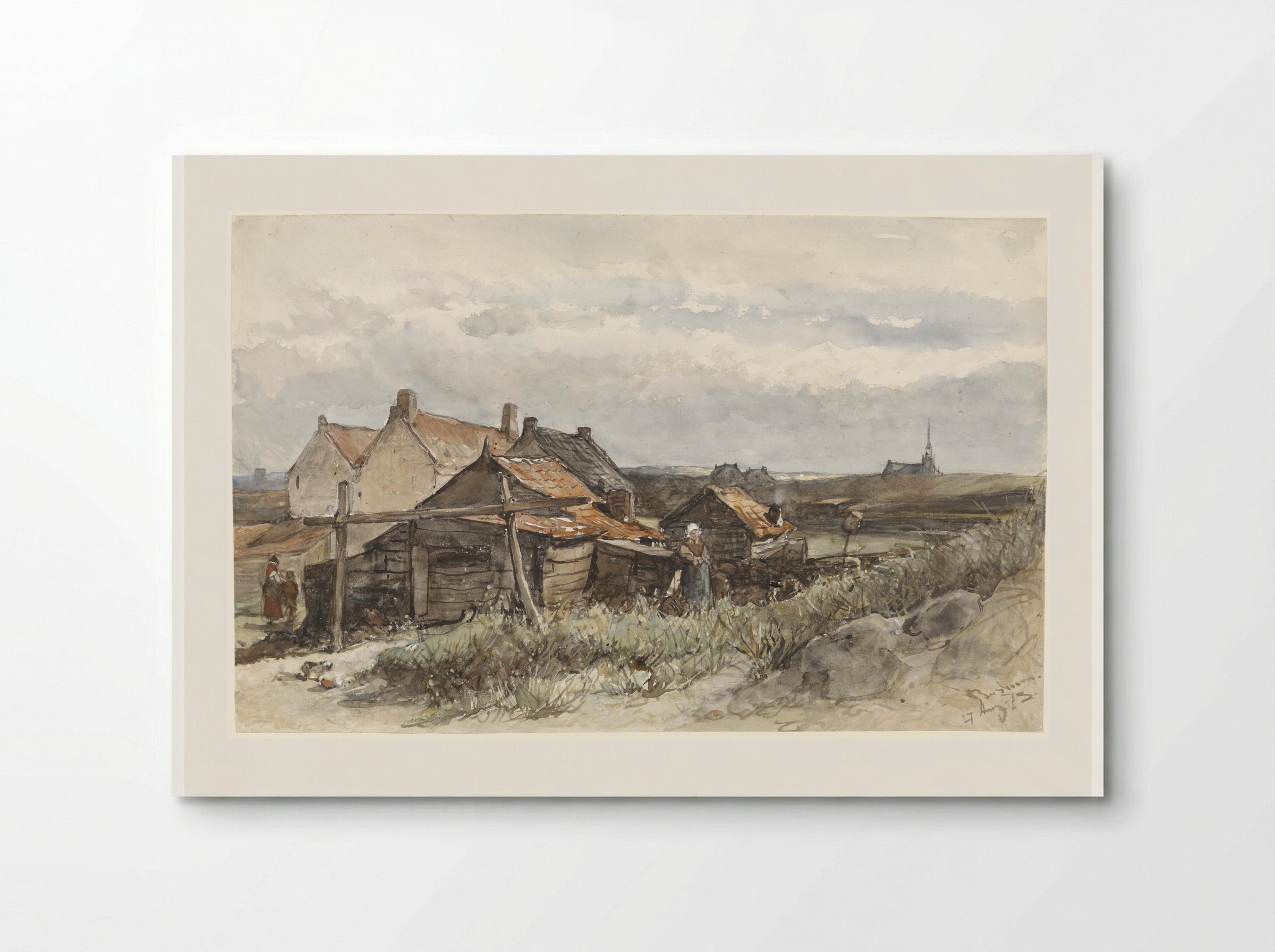 Fishing Family Houses in Scheveningen - Johannes Bosboom - Poster
