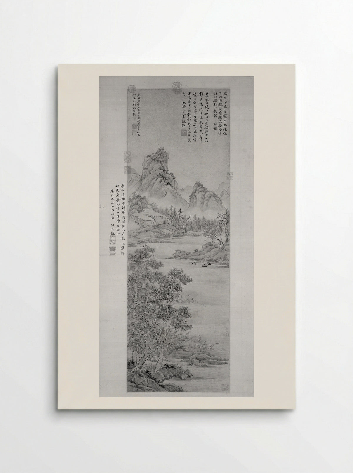 Fishing Recluse by an Autumn Grove - Sheng Mao - Poster