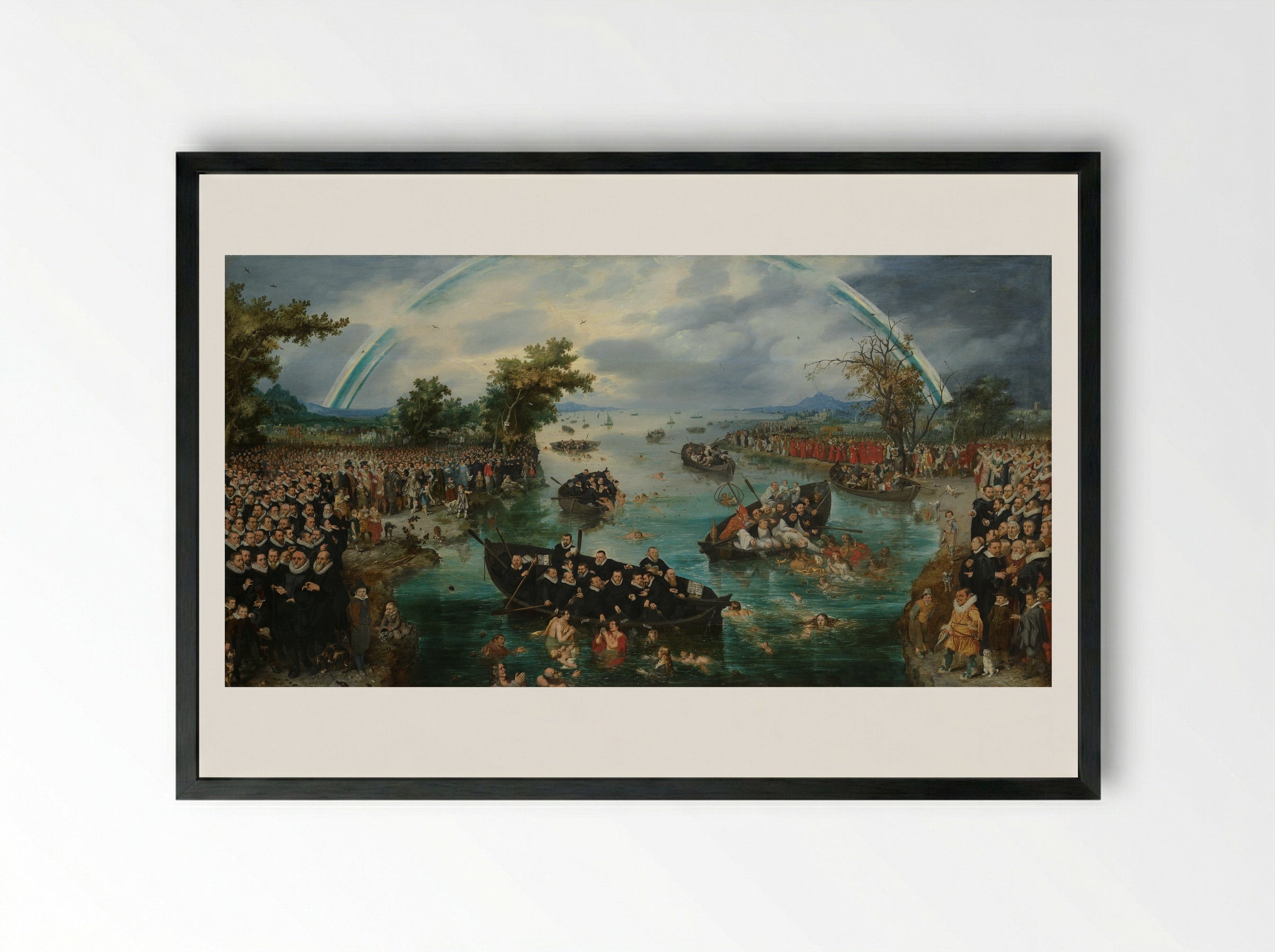 Fishing for Souls - Adriaen van de Venne - Framed Print Black