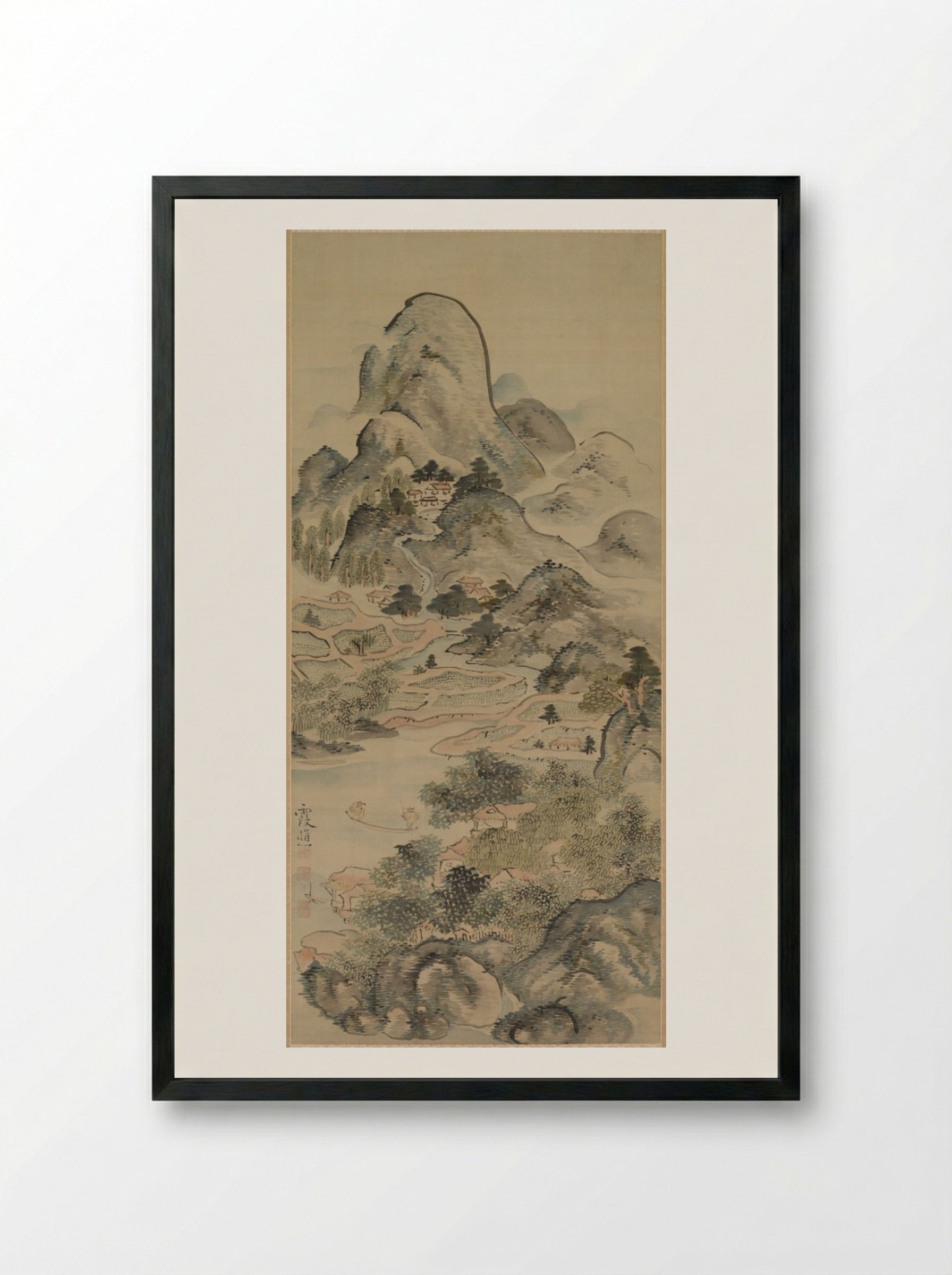 Fishing in Springtime - Ike Taiga - Framed Print Black