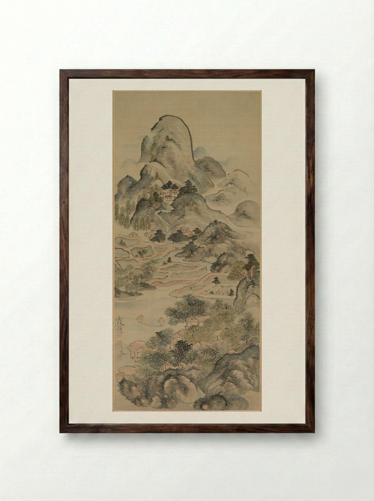 Fishing in Springtime - Ike Taiga - Framed Print Dark Wood