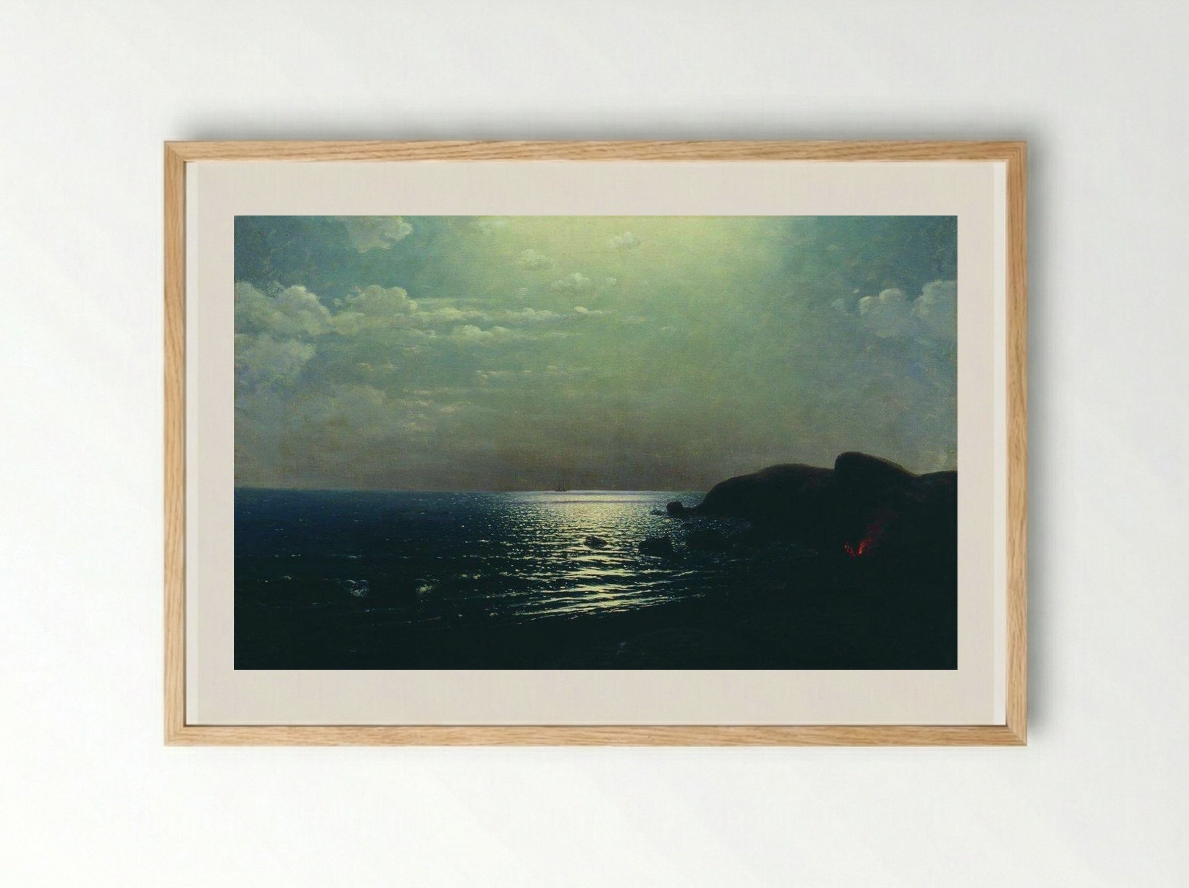 Fishing on the Black Sea - Arkhip Kuindzhi - Framed Print Wood