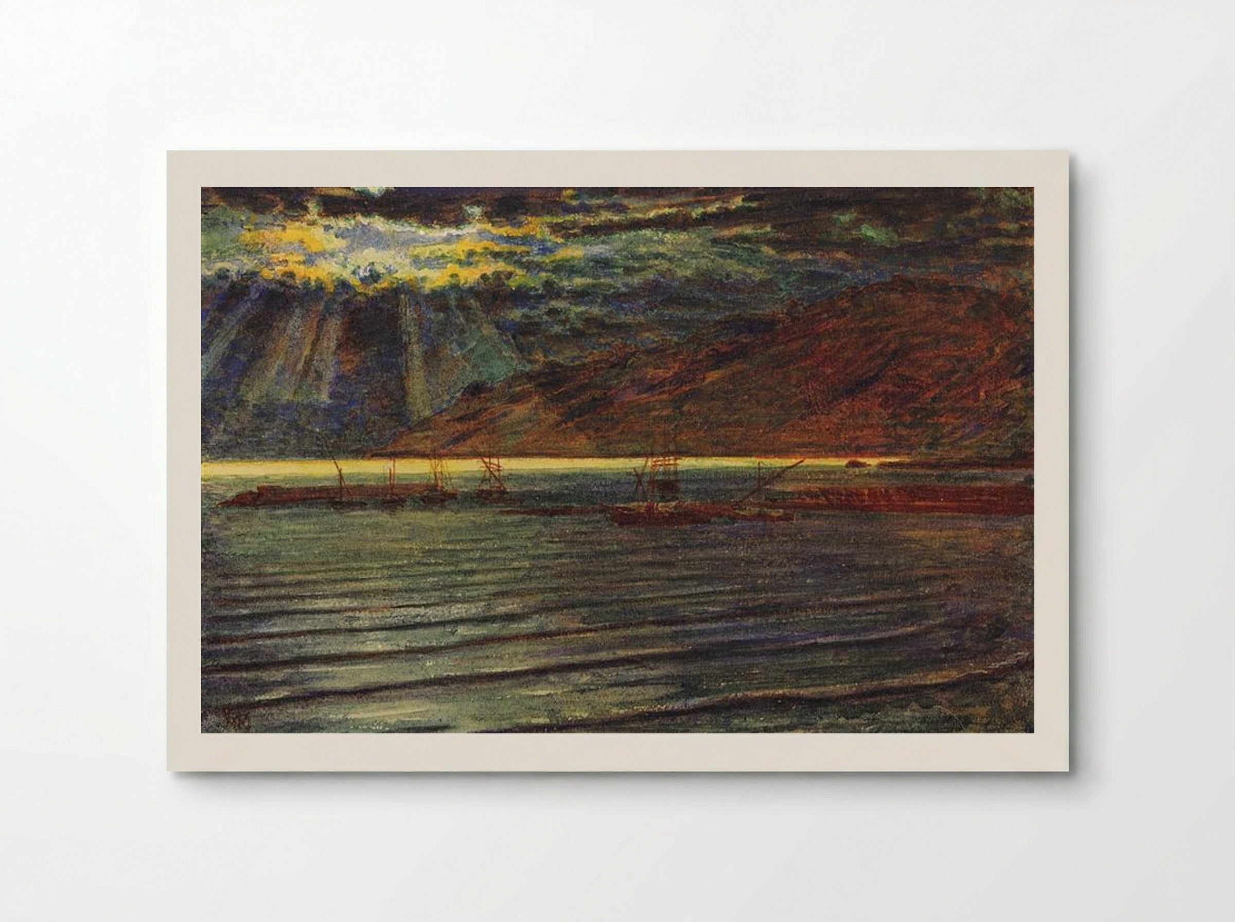 Fishingboats by Moonlight - William Holman Hunt - Poster