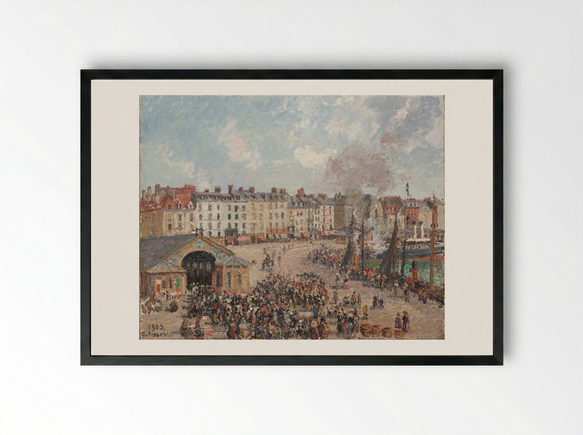 Fishmarket - Camille Pissarro - Framed Print Black