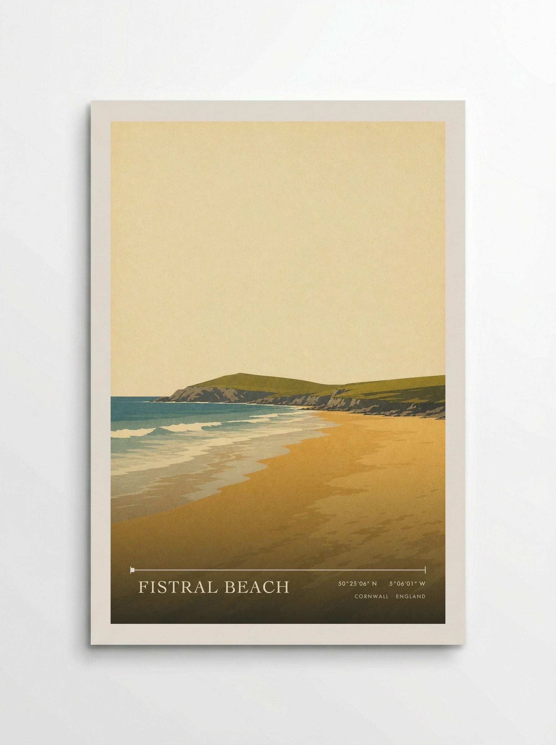Fistral Beach Cornwall England Travel Poster - Poster