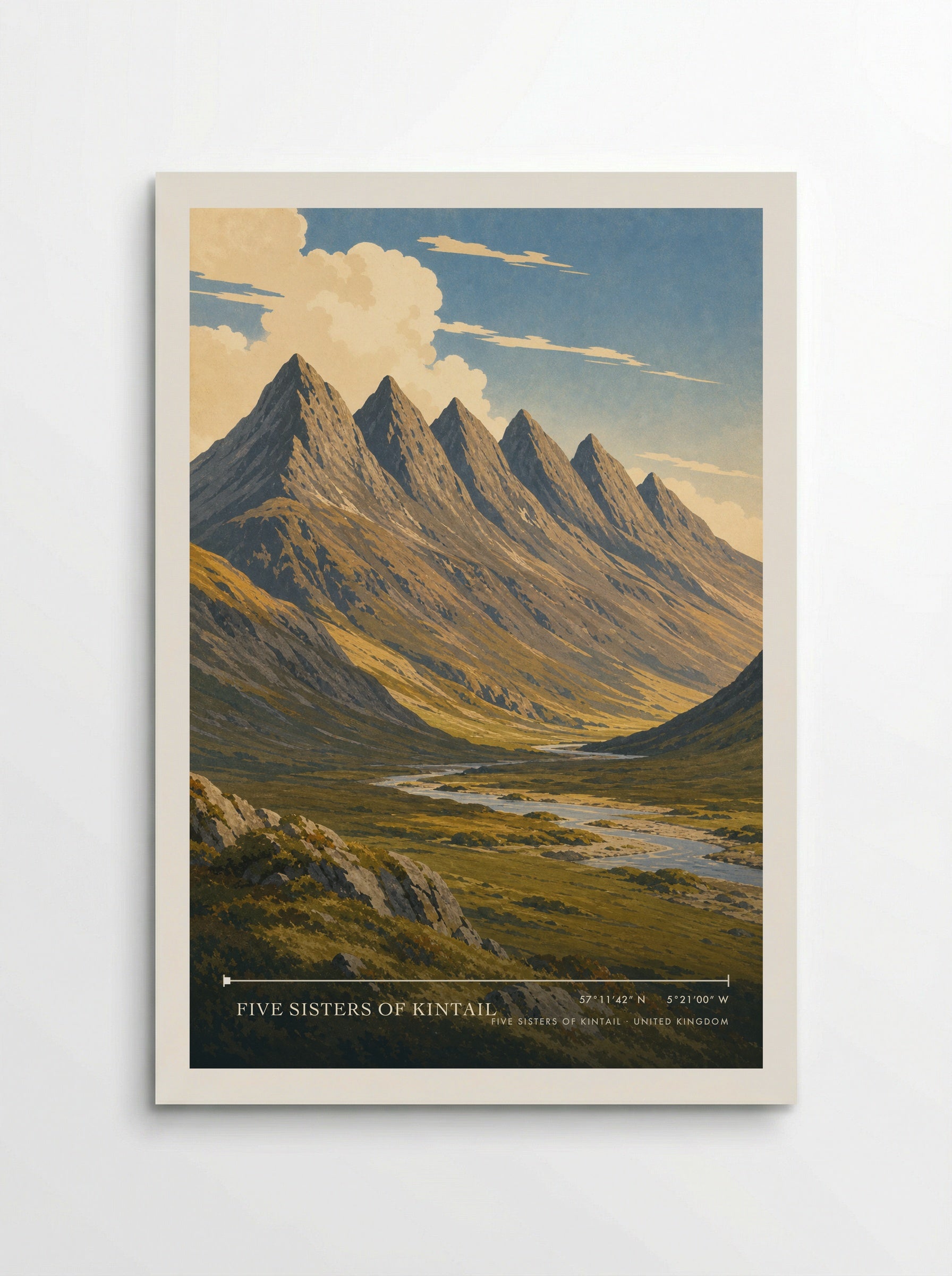 Five Sisters of Kintail United Kingdom Travel Poster - Poster