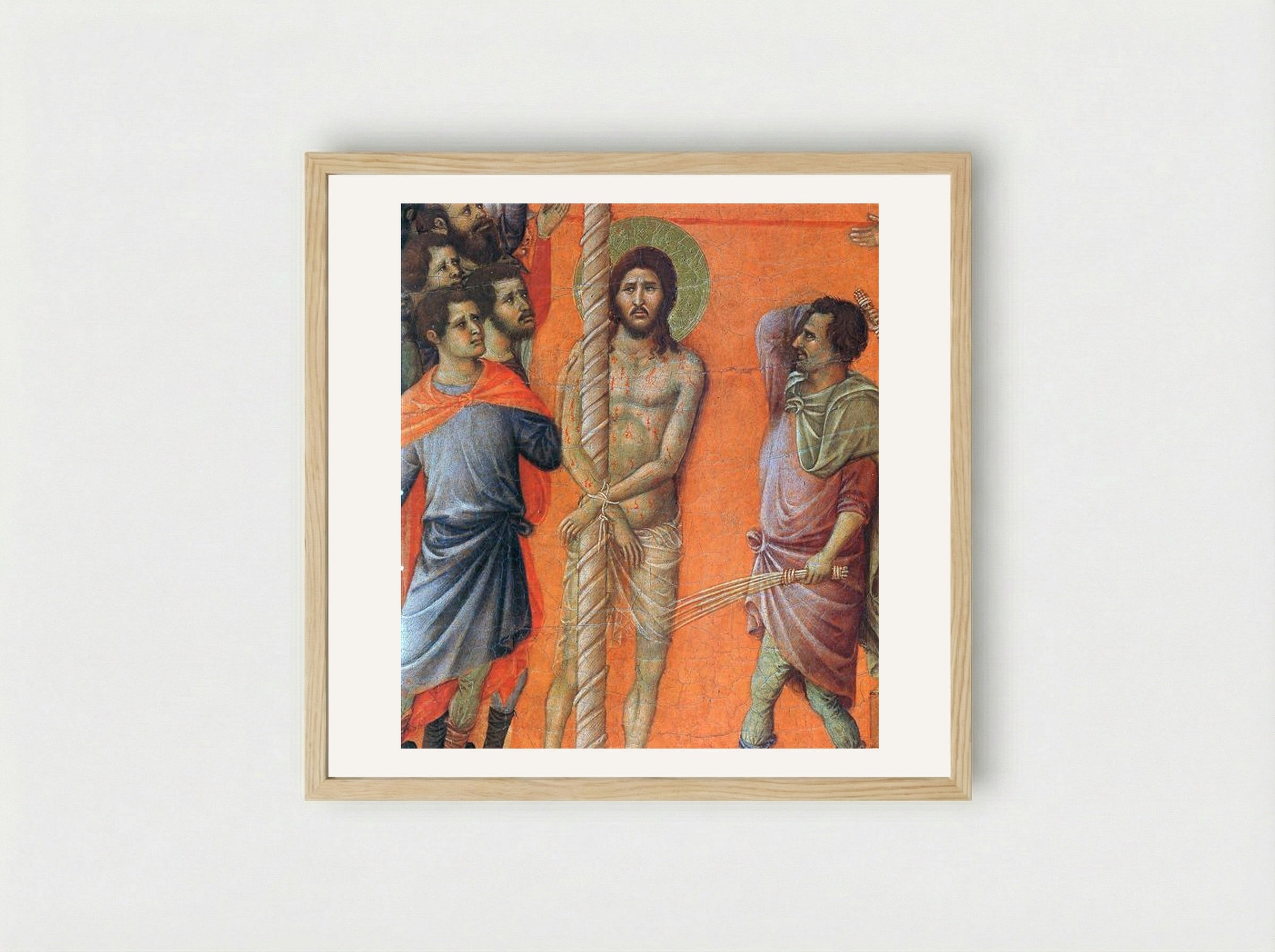 Flagellation of Christ (Fragment) - Duccio di Buoninsegna - Framed Print Wood