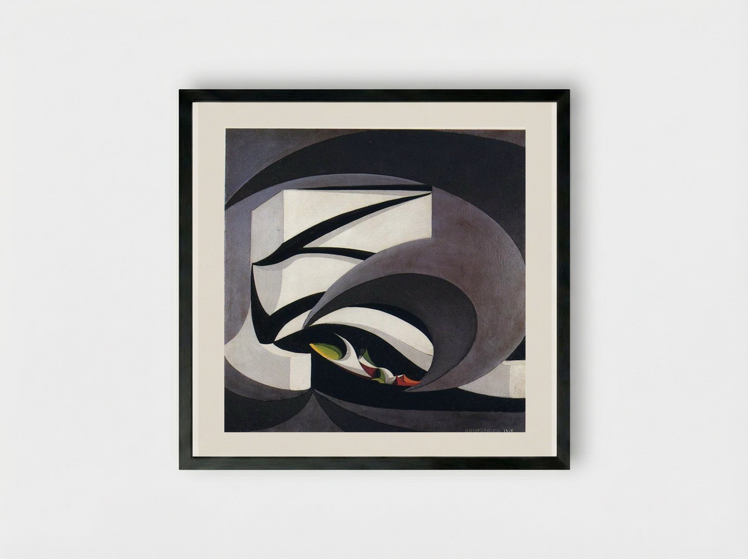 Flags at the Altar of the Motherland - Giacomo Balla - Framed Print Black