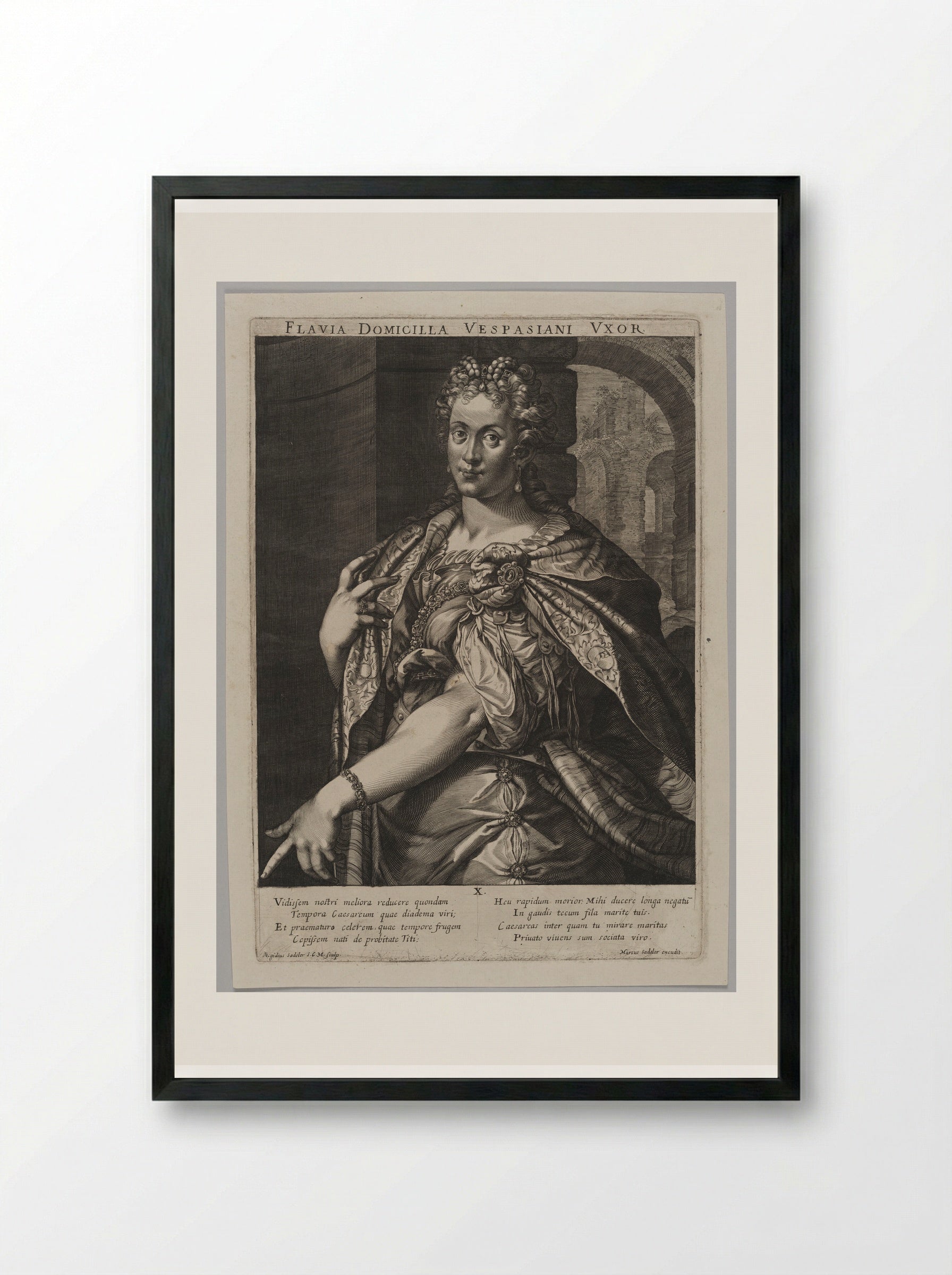 Flavia Domitilla, Wife of Vespasian - Aegidius Sadeler II - Framed Print Black