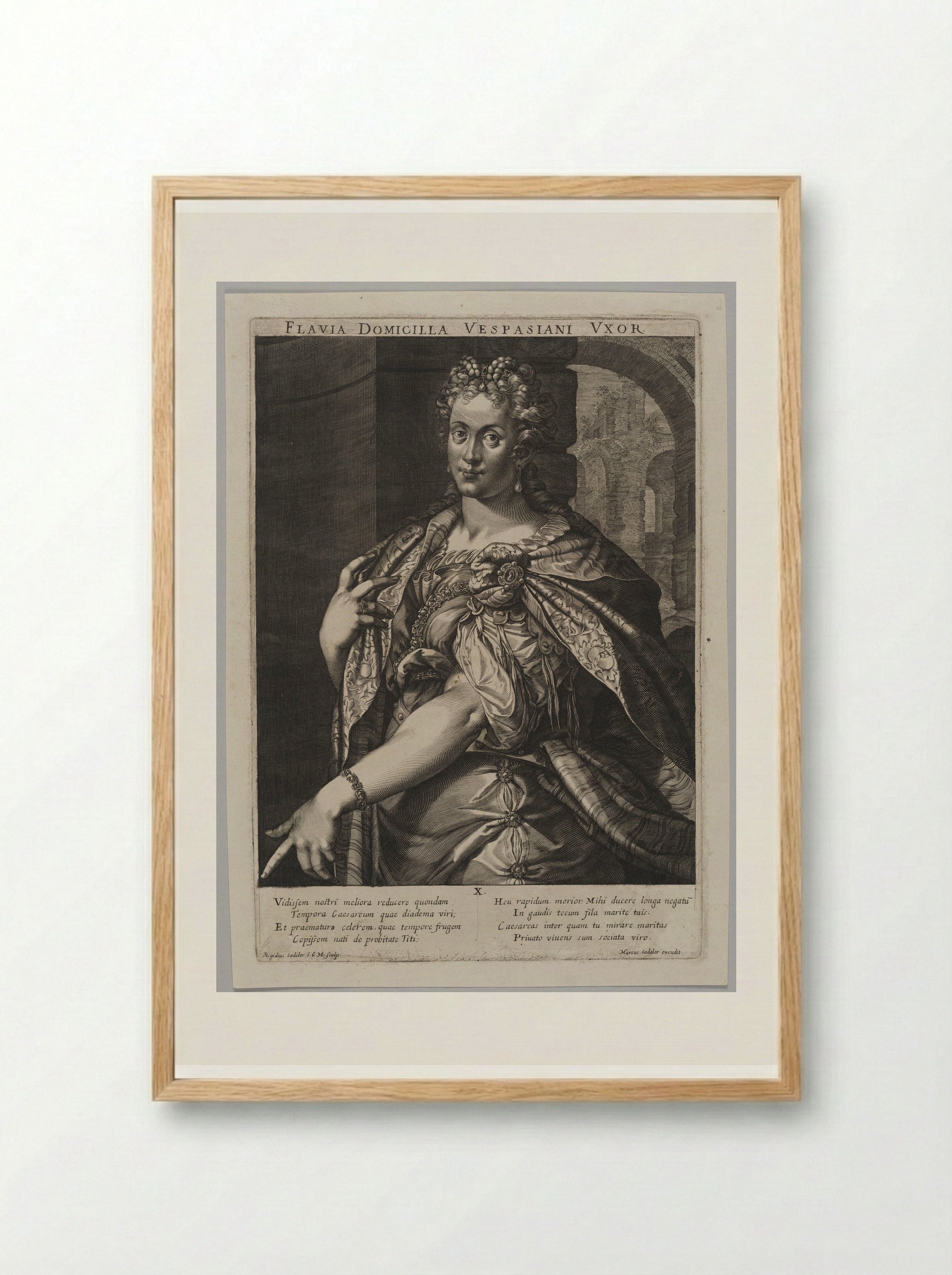 Flavia Domitilla, Wife of Vespasian - Aegidius Sadeler II - Framed Print Wood