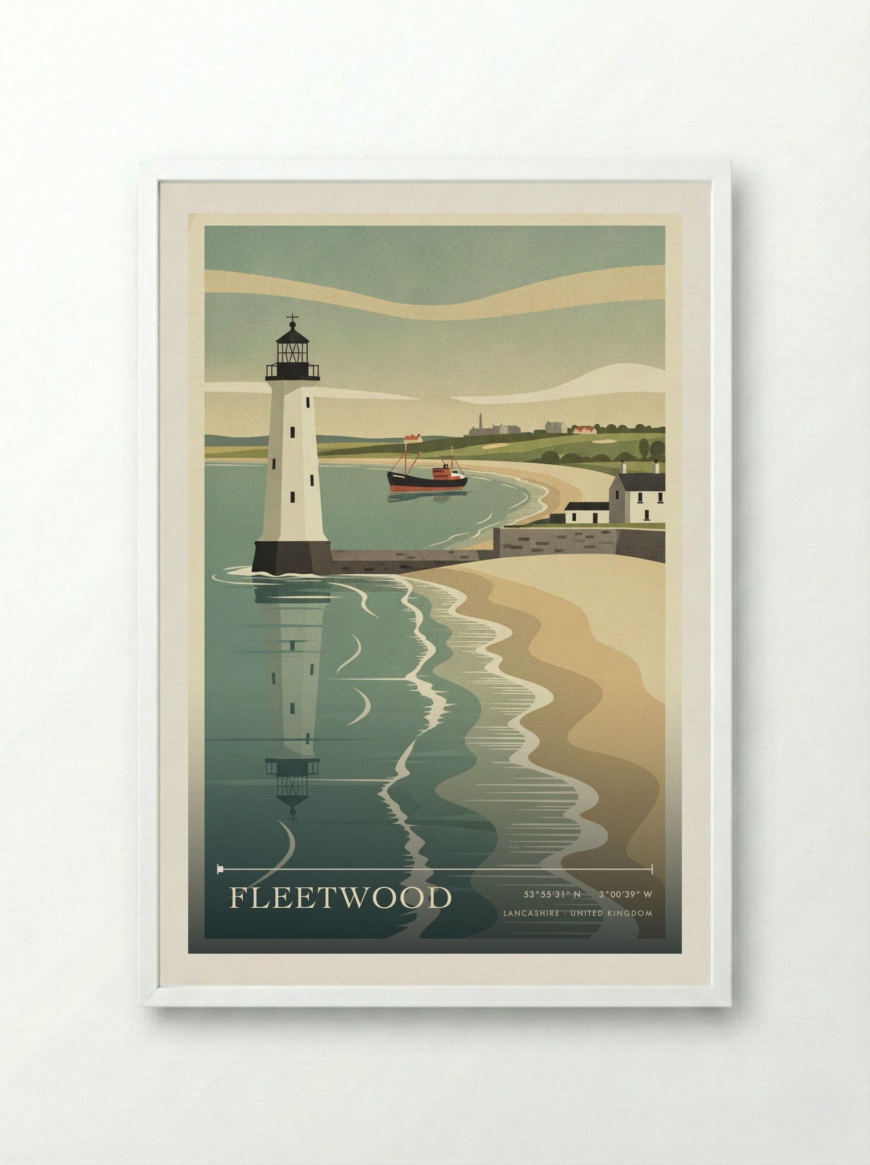Fleetwood Lancashire United Kingdom Travel Poster - Framed Print White