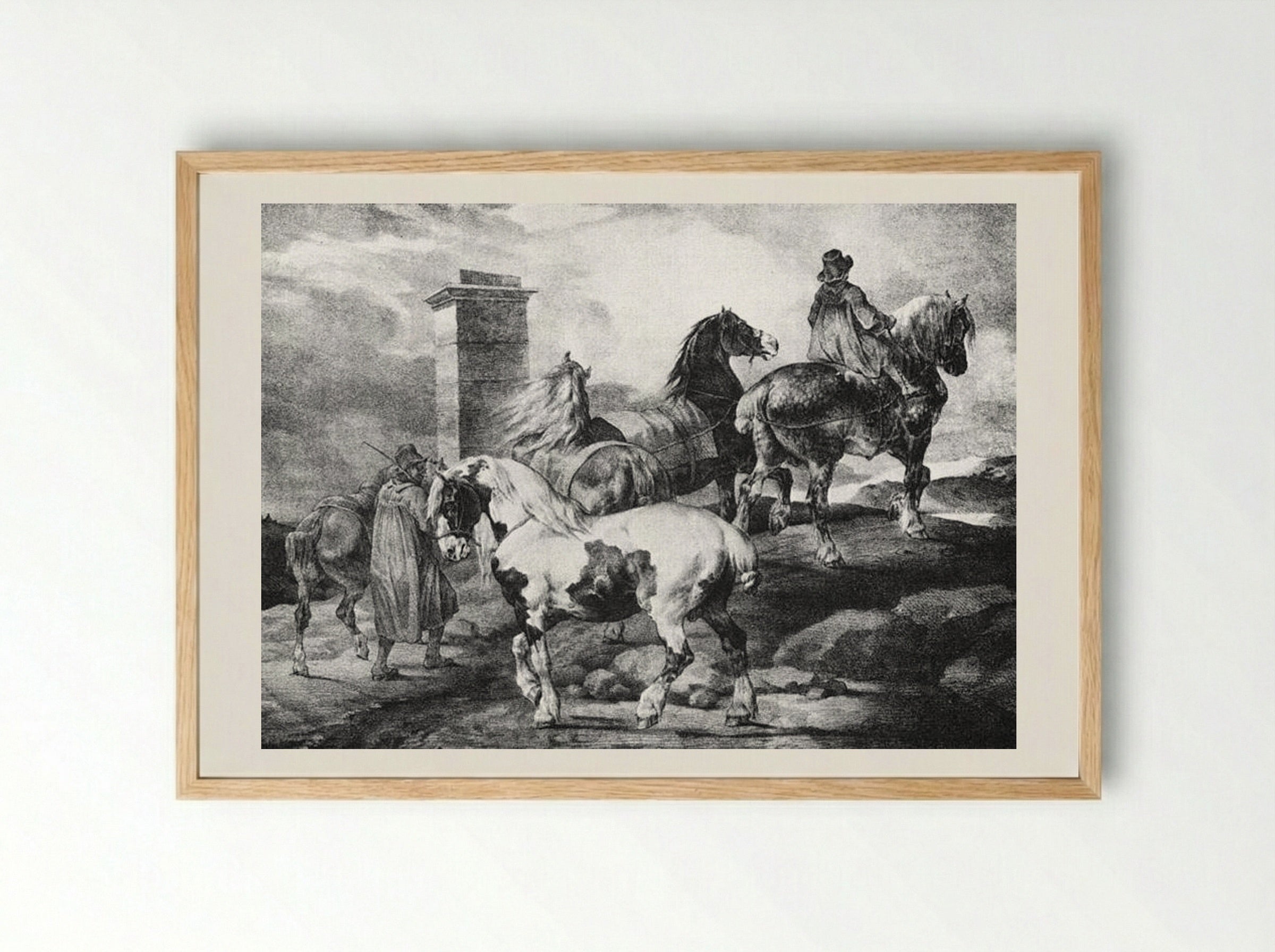 Flemish Horses - Théodore Géricault - Framed Print Wood