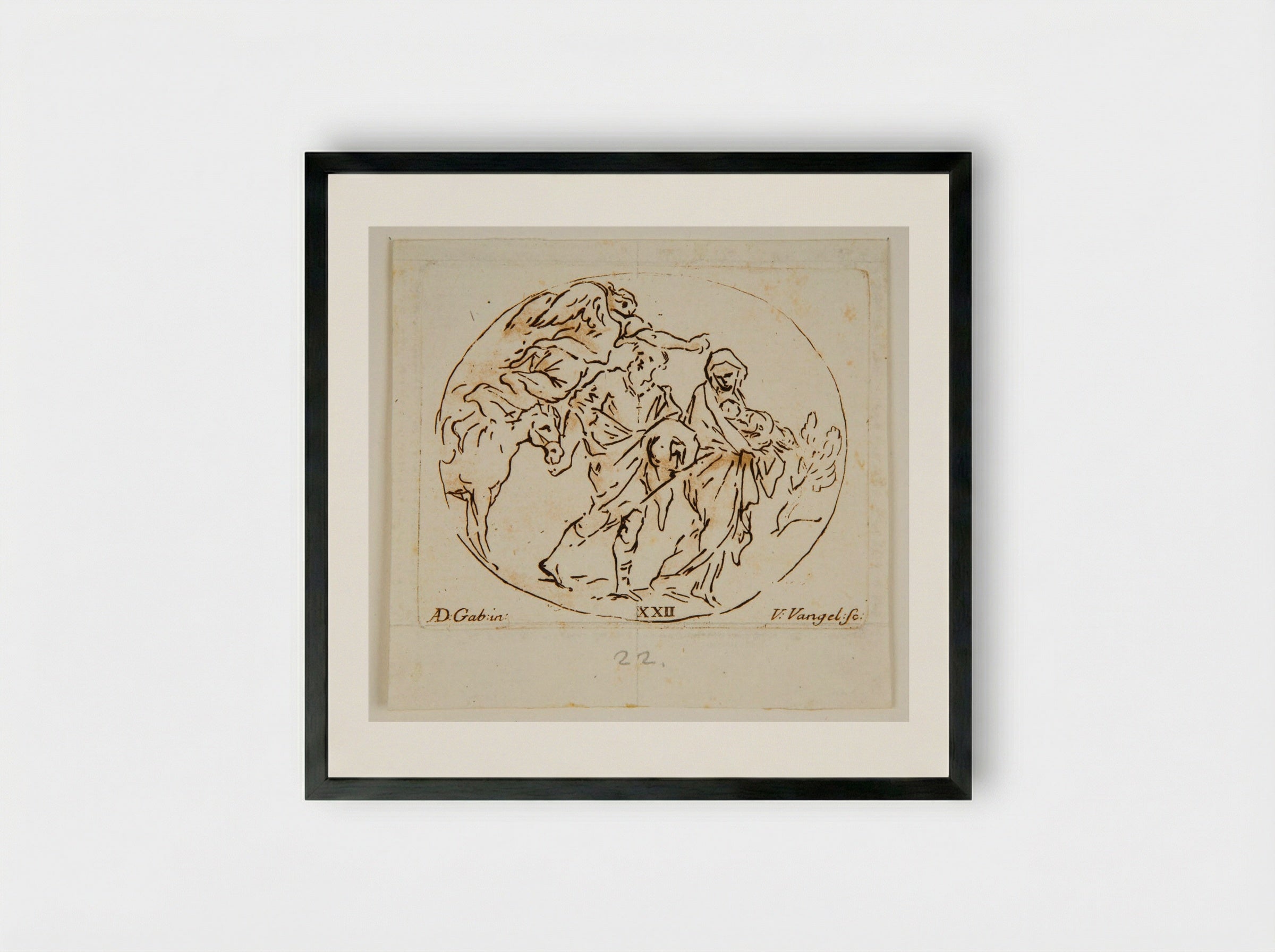 Flight into Egypt - Vincenzo Vangelisti - Framed Print Black