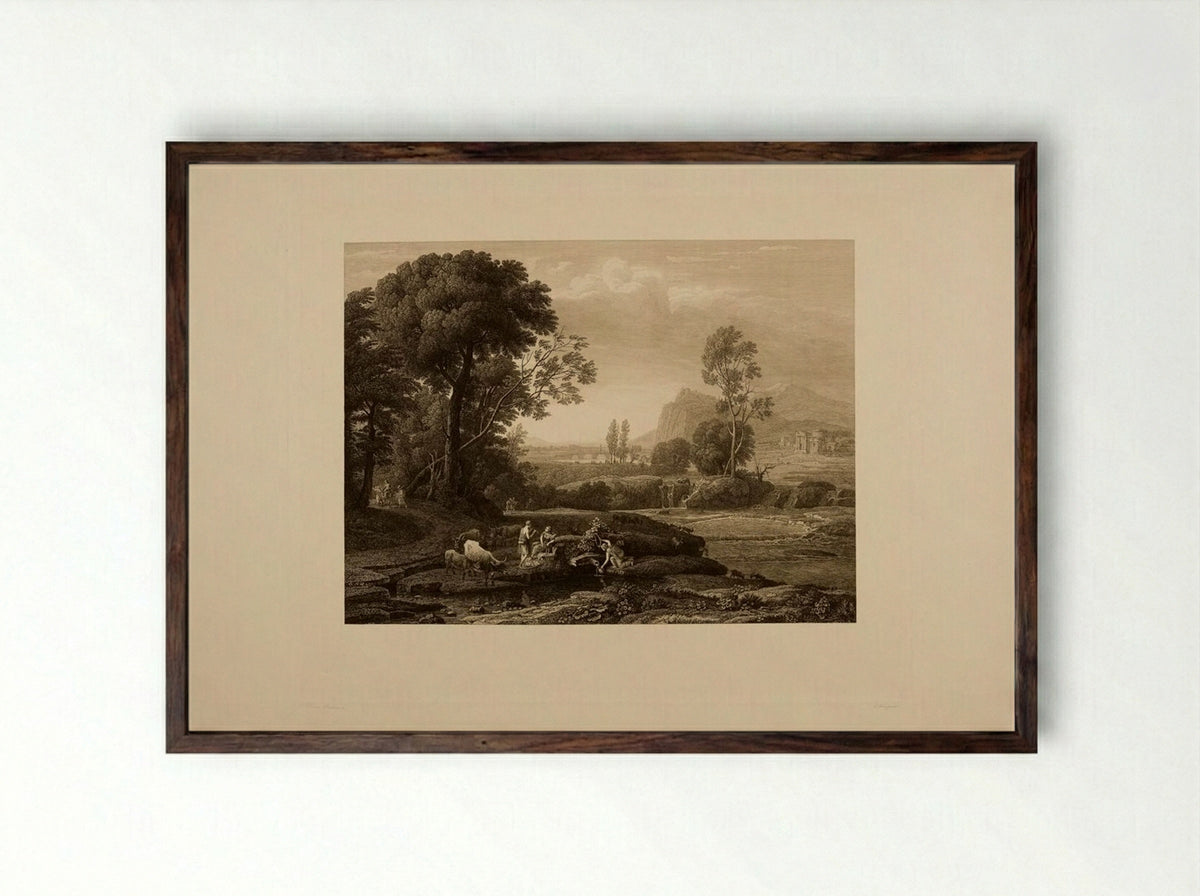 Flight into Egypt - Carl Krüger - Framed Print Dark Wood