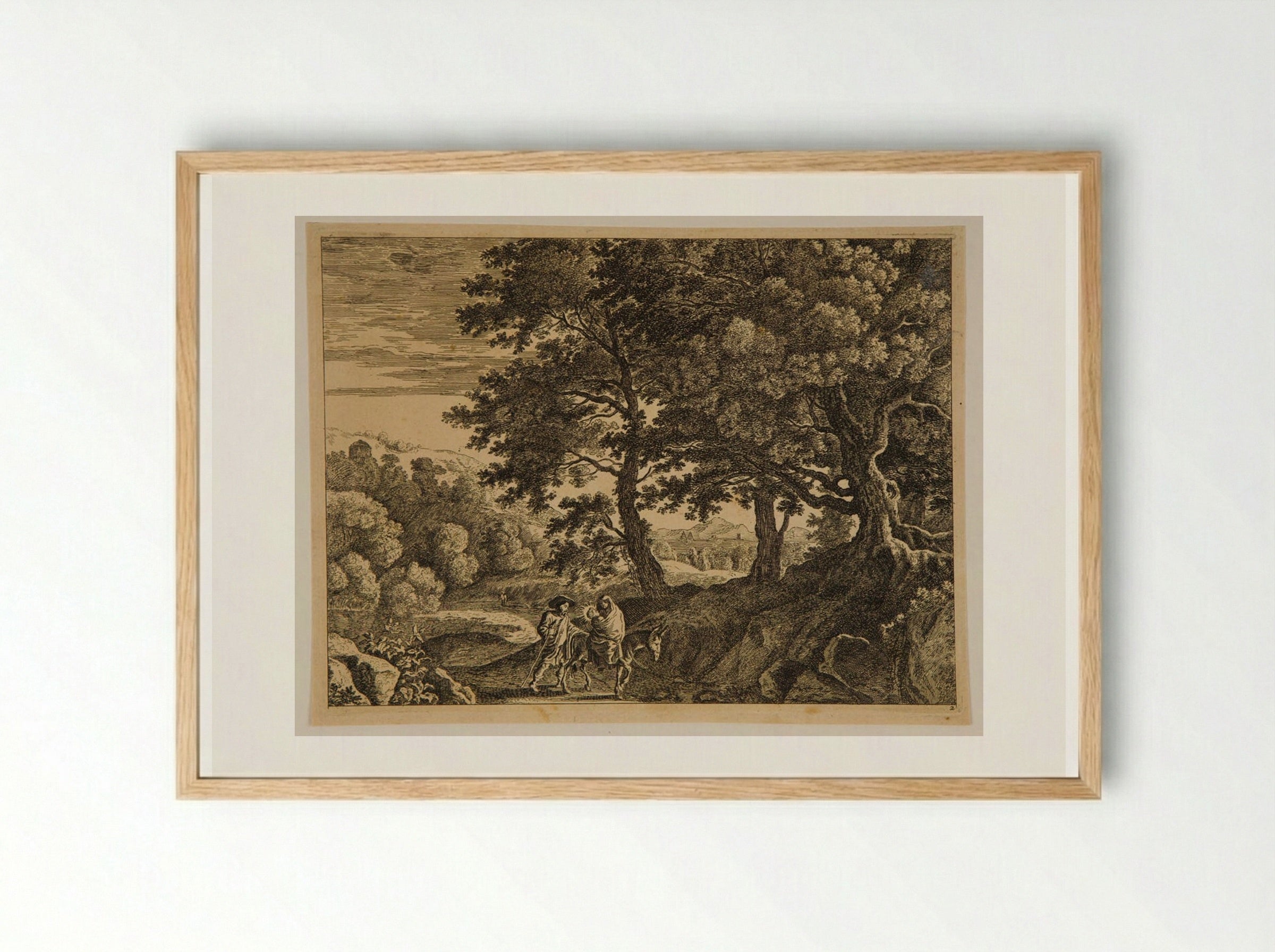 Flight into Egypt - Herman van Swanevelt - Framed Print Wood