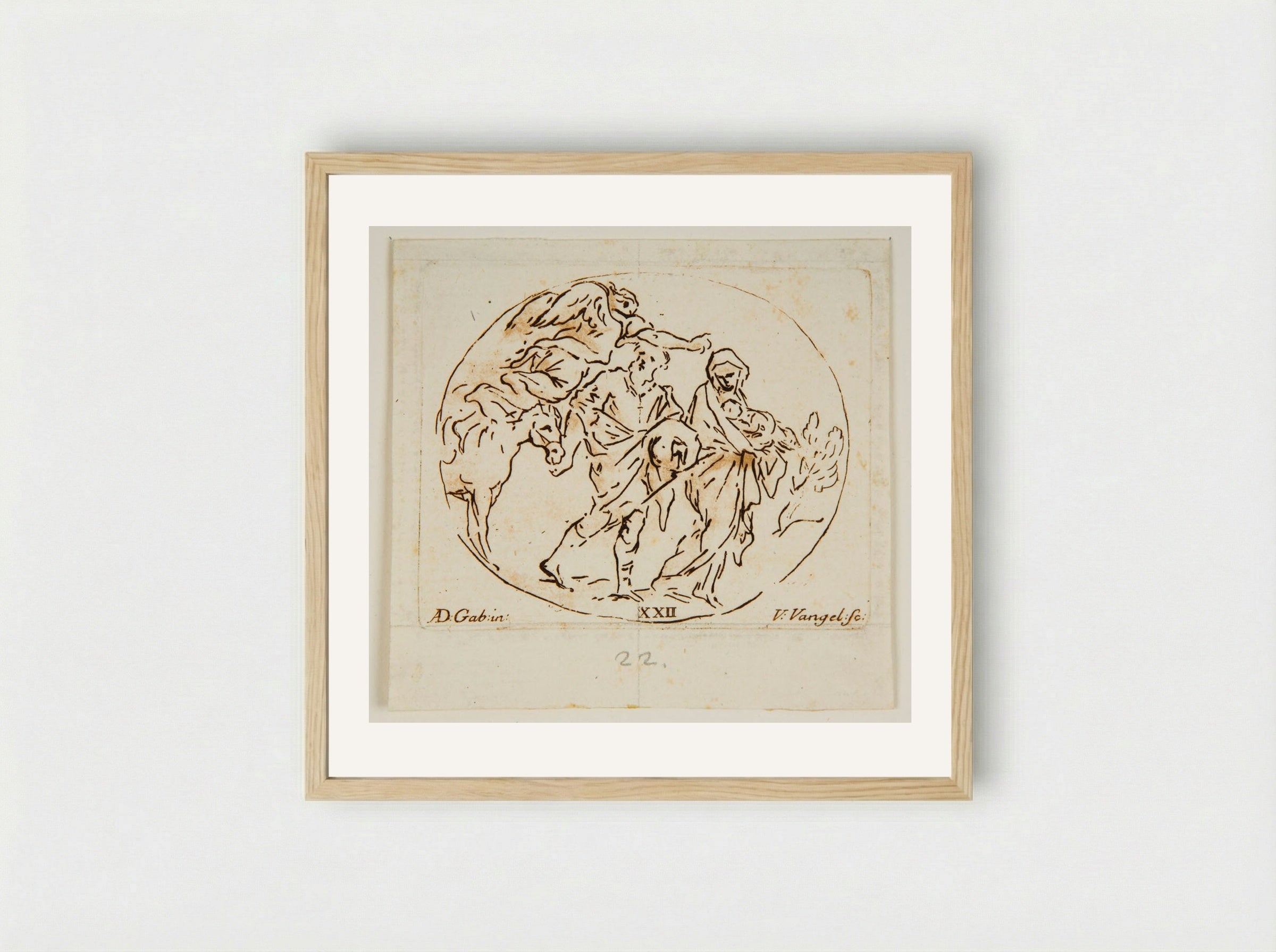 Flight into Egypt - Vincenzo Vangelisti - Framed Print Wood