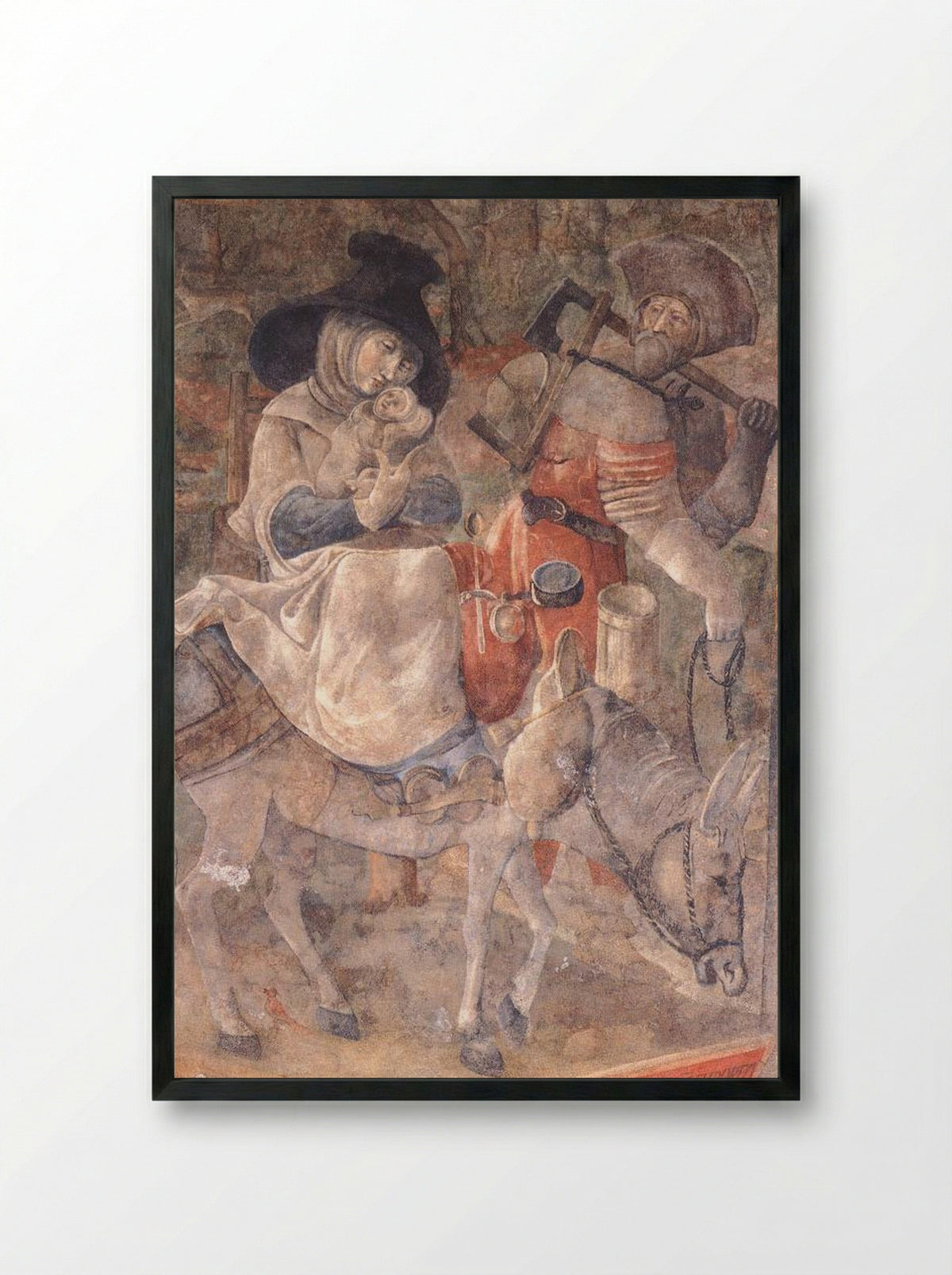 Flight to Egypt - Jerg Ratgeb - Framed Print Black