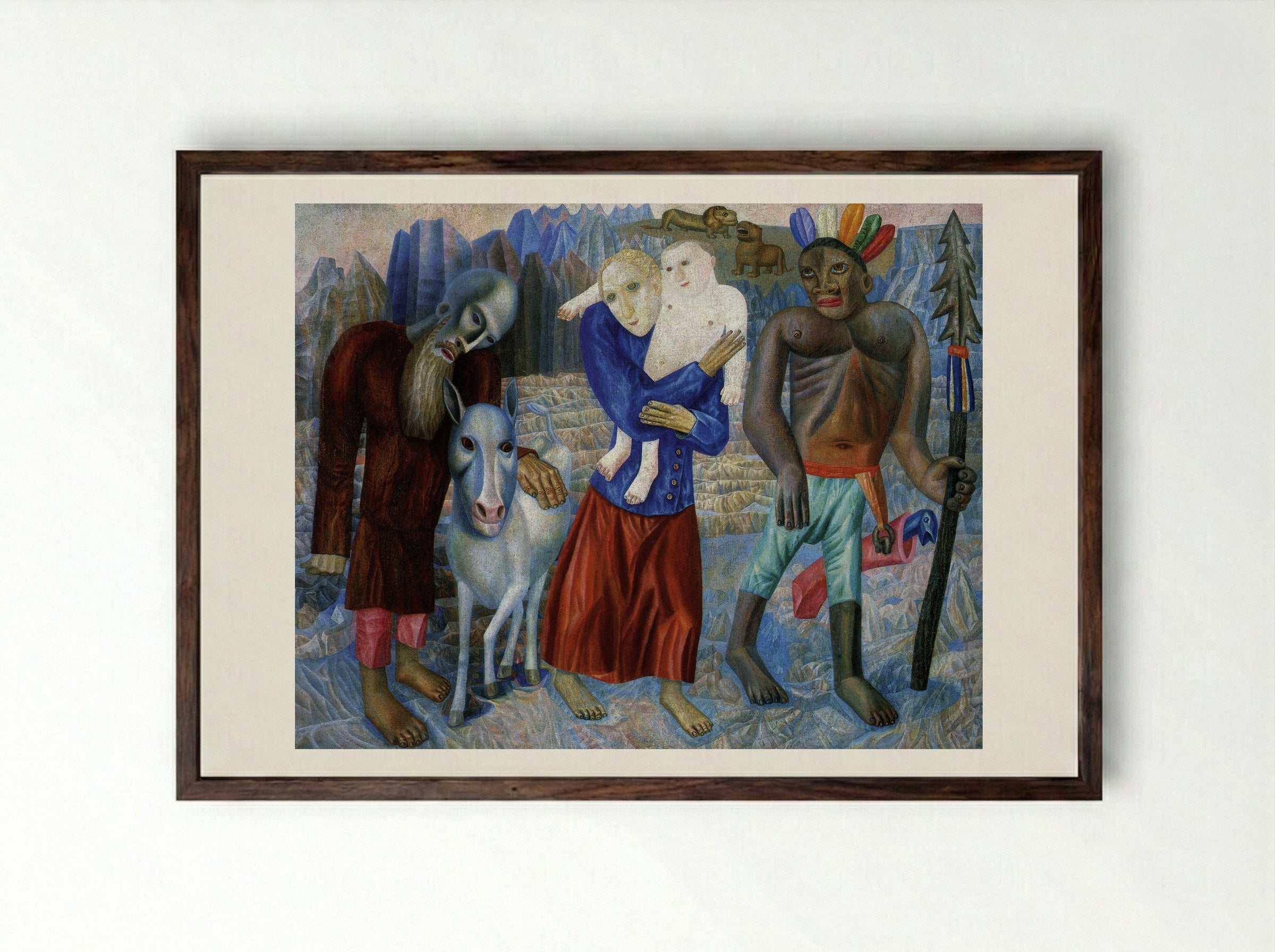 Flight to Egypt - Pavel Filonov - Framed Print Dark Wood