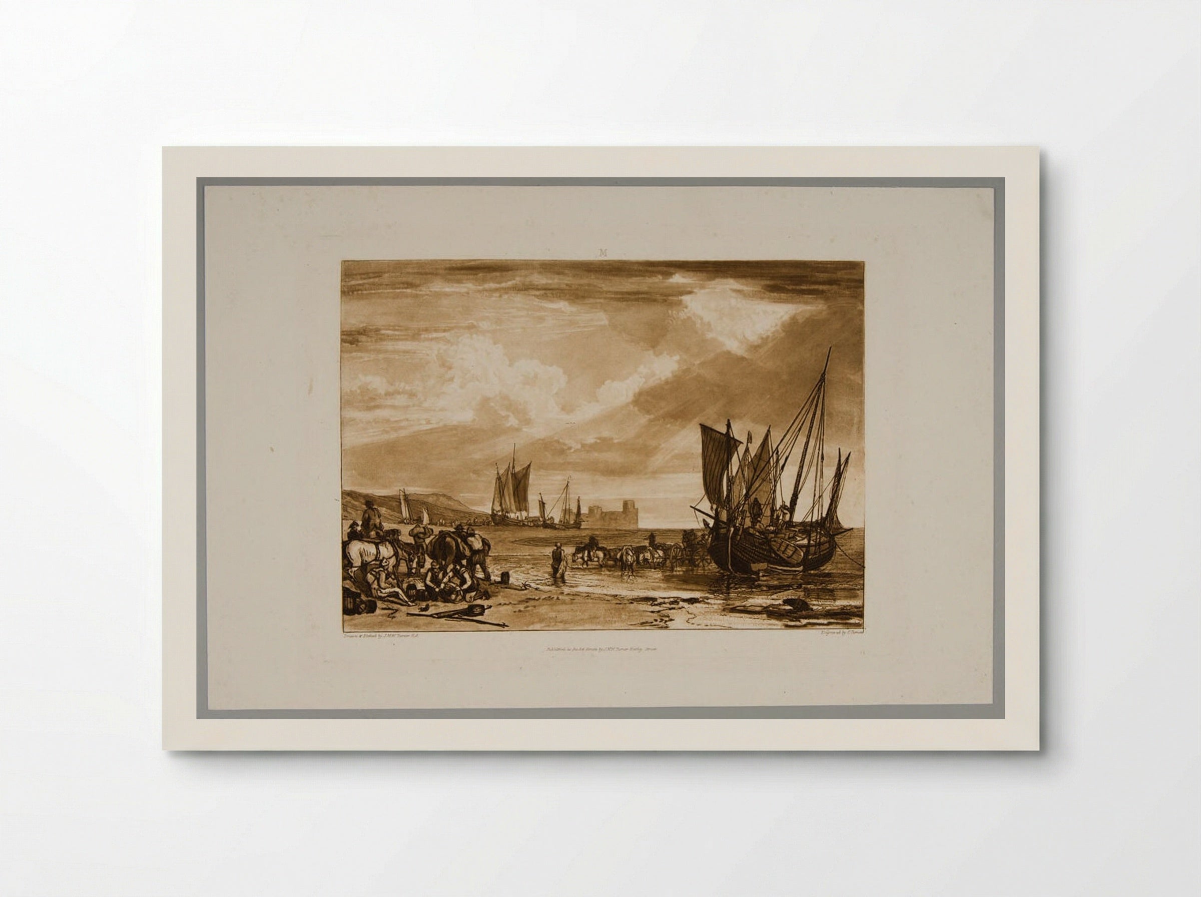 Flint Castle, Vessels Unloading - Charles Turner - Poster