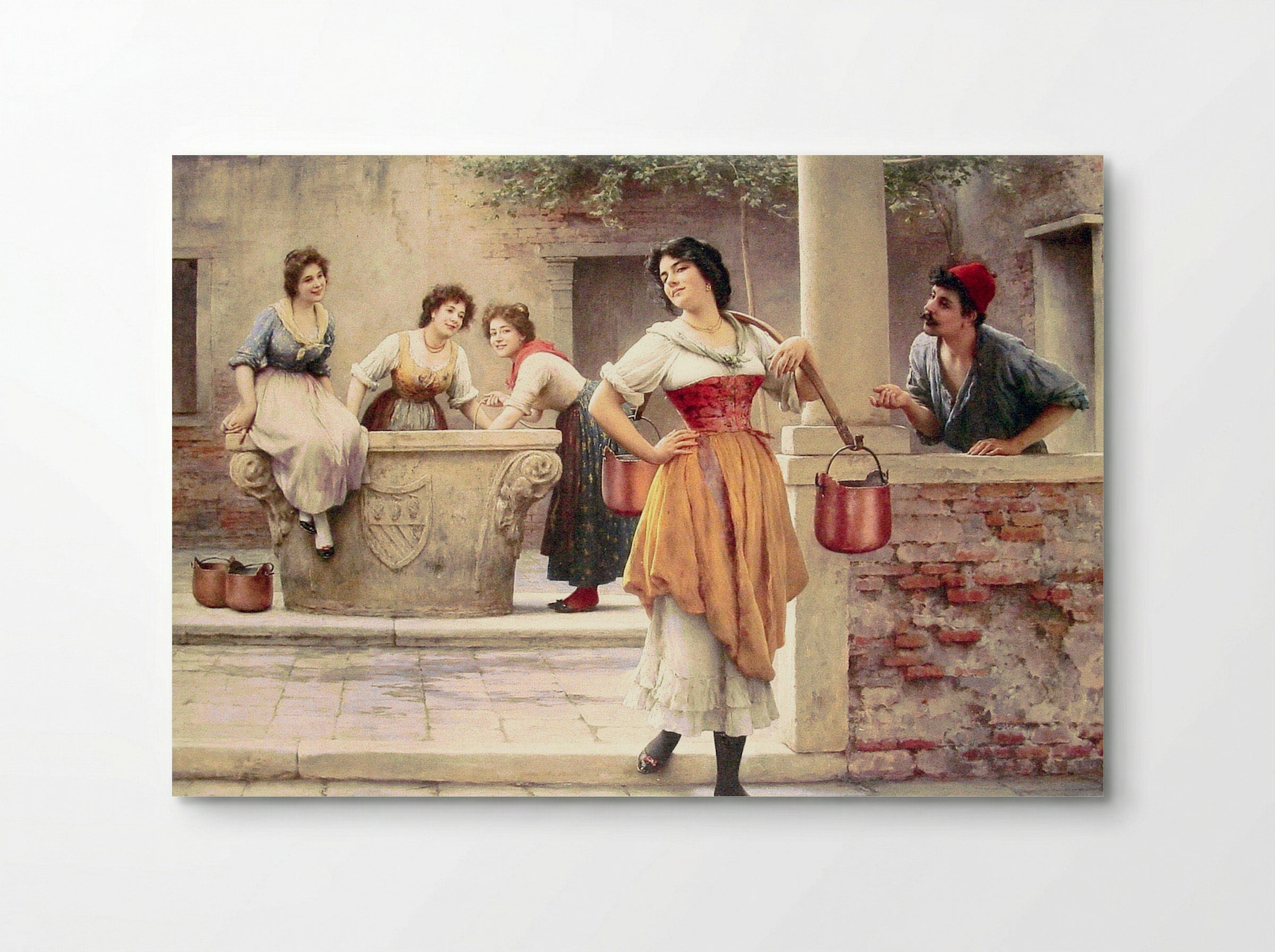 Flirtation at the Well - Eugene de Blaas - Poster