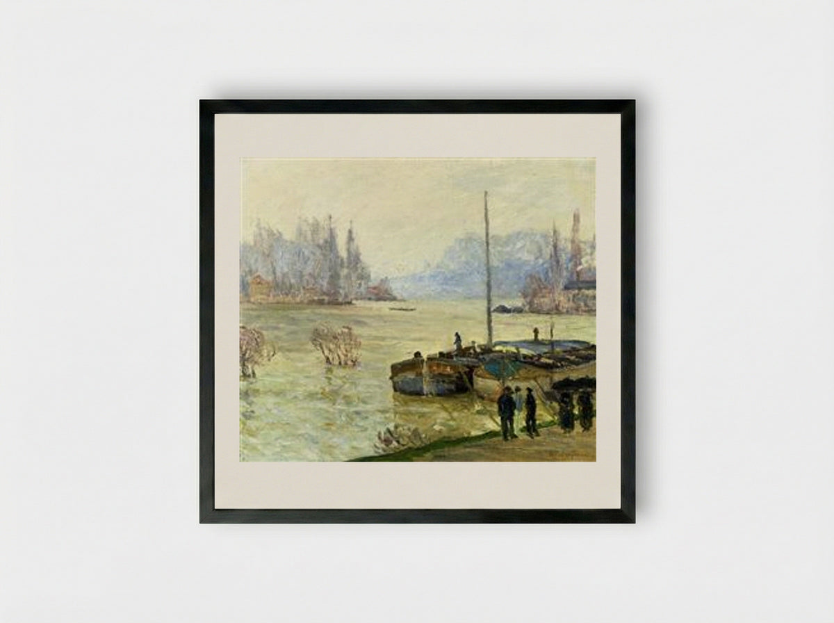 Flood (Joinville-le-Pont) - Maxime Maufra - Framed Print Black