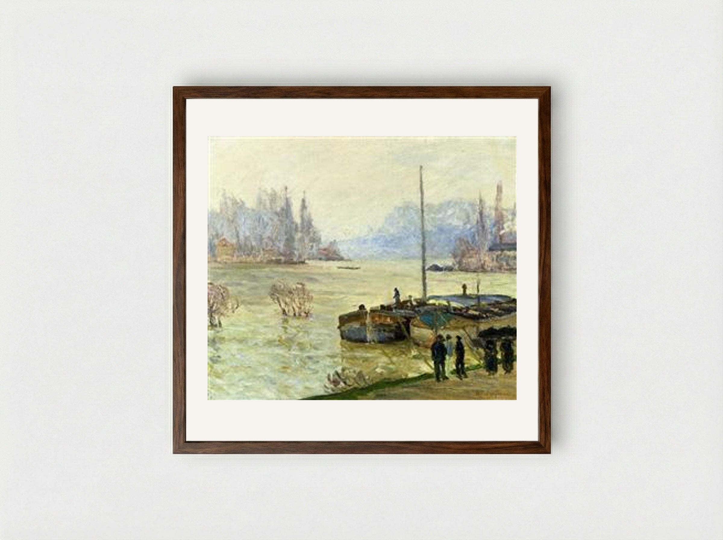 Flood (Joinville-le-Pont) - Maxime Maufra - Framed Print Dark Wood